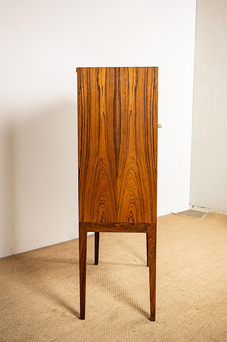 High cabinet, Bar, Danish in rosewood model 6201 by Hans Olsen 1960. For Sale 10
