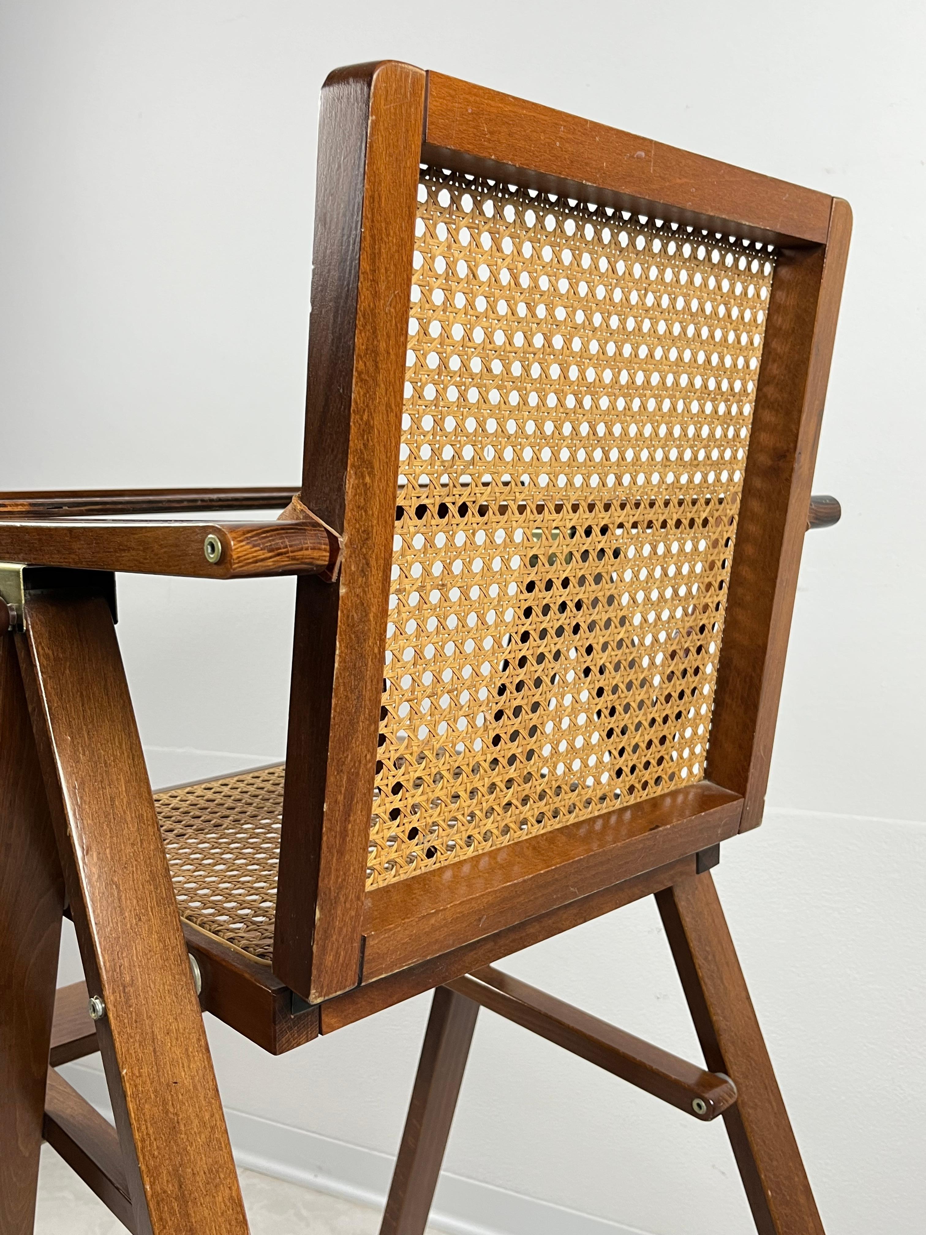 Wood High Chair For Baby Food, Italy, 1960s For Sale