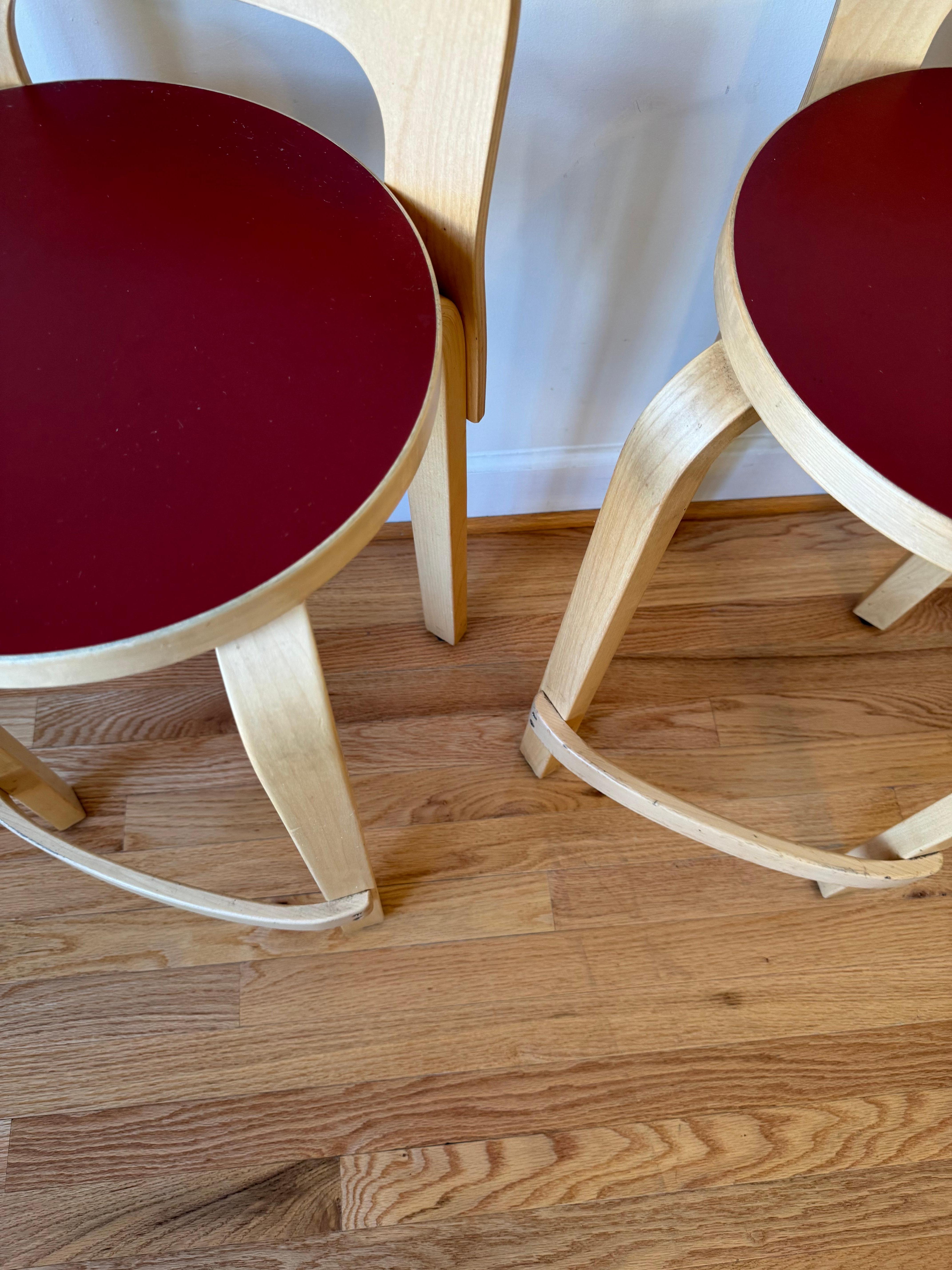 High Chair K65 by Alvar Aalto for Artek (Red Linoleum seat) 4
