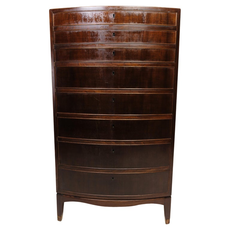 High Chest of Drawers, Brass Legs, Master Carpenter Frits Henningsen