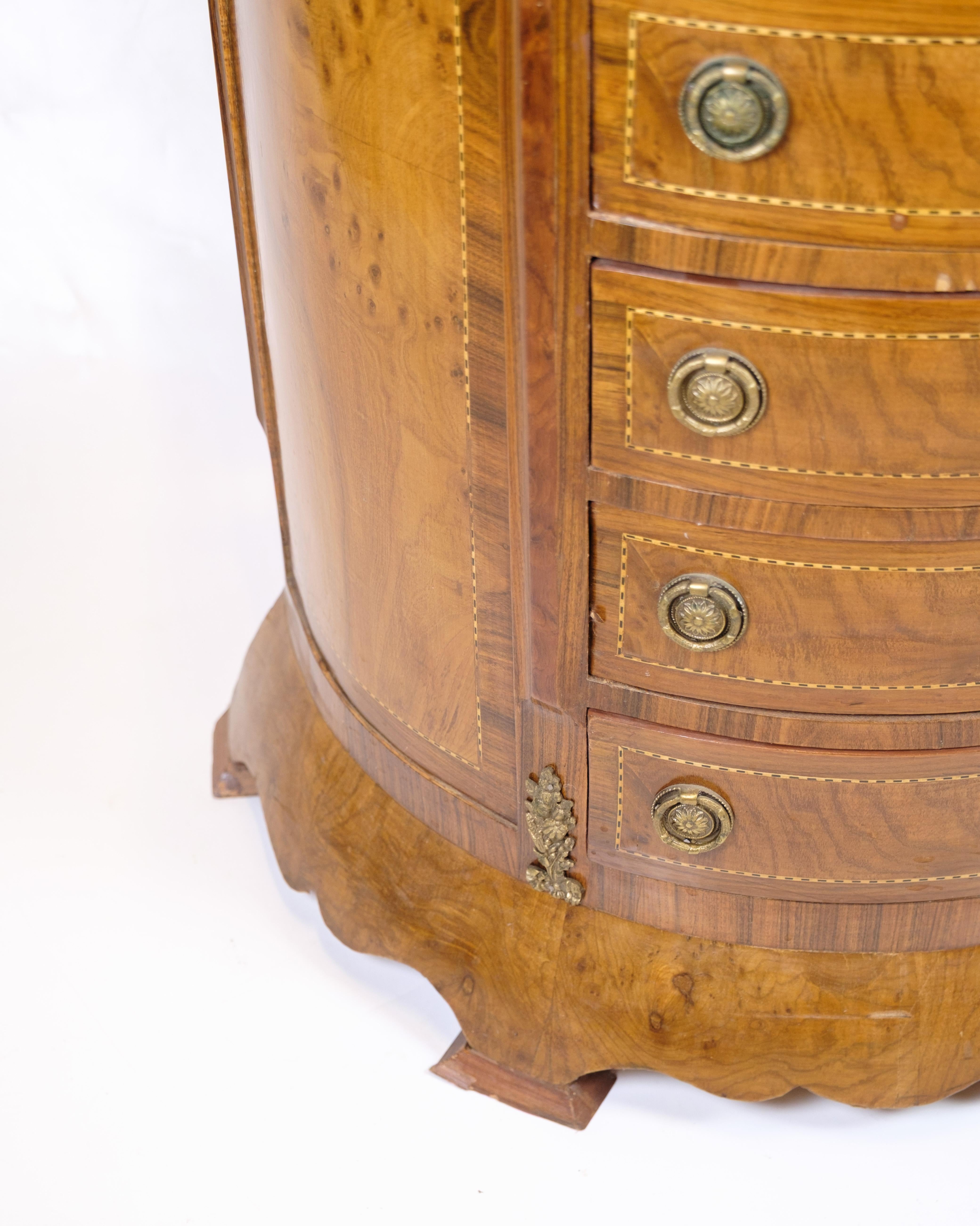 Mid-Century Modern High Chest of Drawers In Klunke Style Made In Rosewood & With Brass Handels en vente