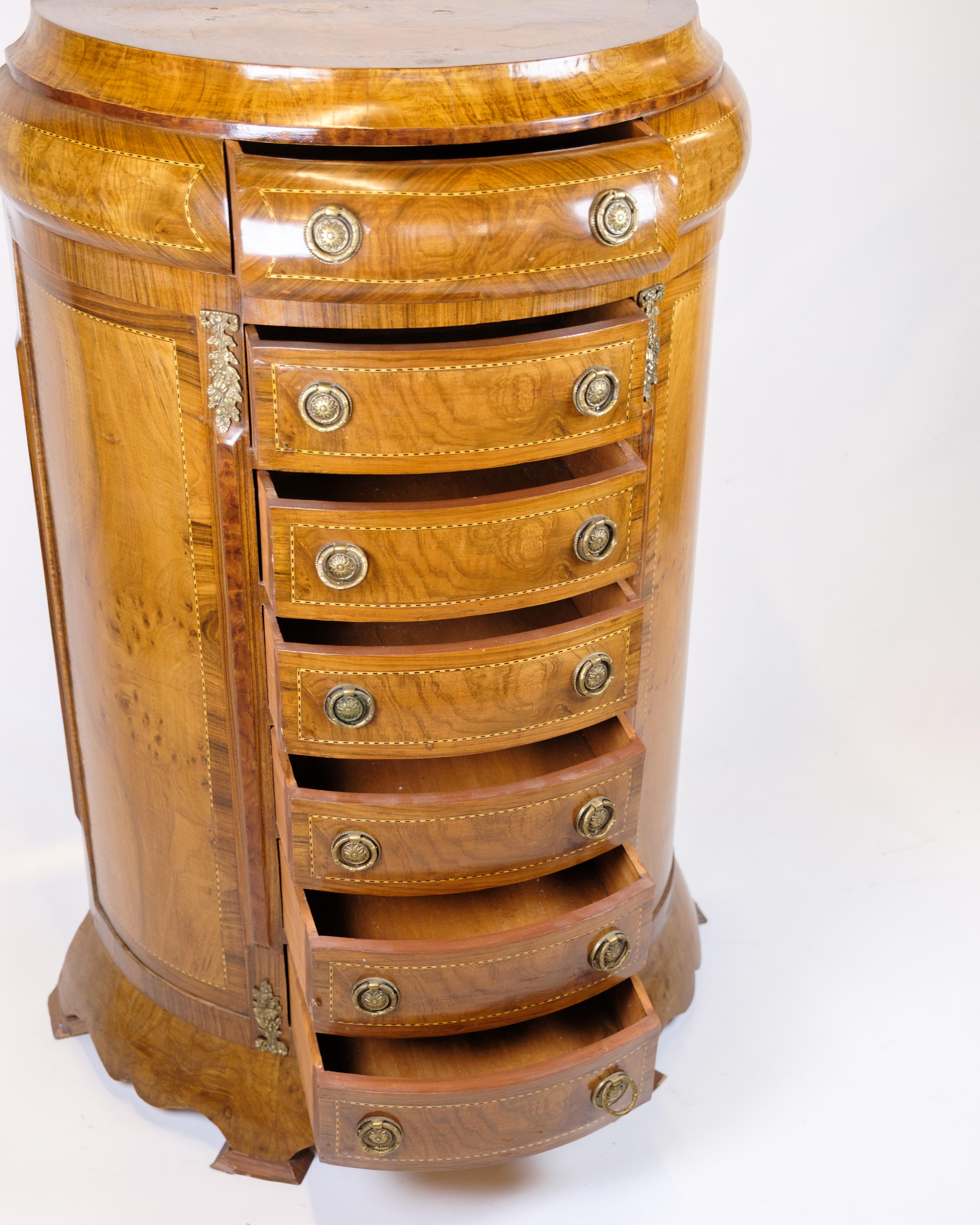 High Chest of Drawers In Klunke Style Made In Rosewood & With Brass Handels Bon état - En vente à Lejre, DK