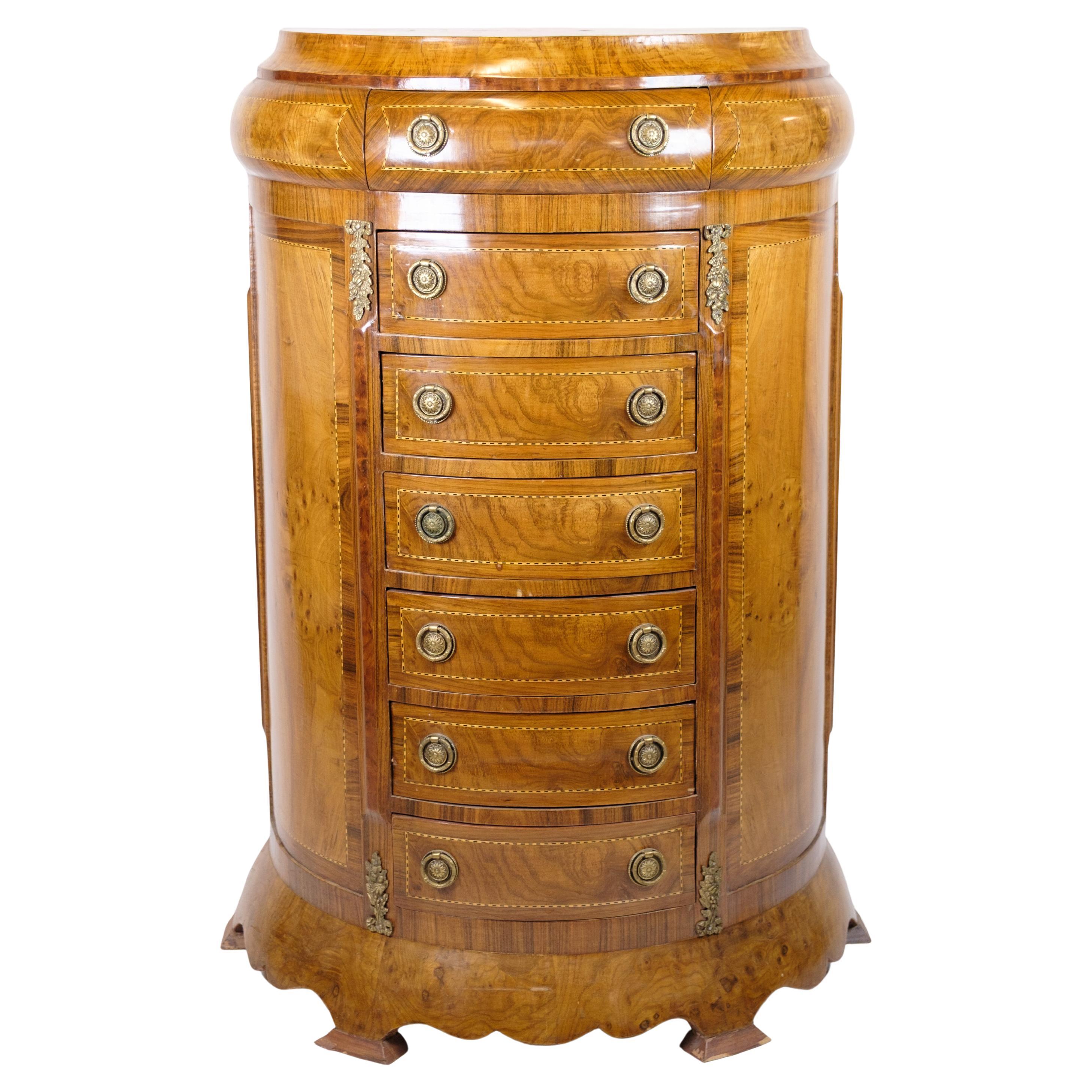 High Chest of Drawers In Klunke Style Made In Rosewood & With Brass Handels en vente