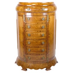 High Chest of Drawers In Klunke Style Made In Rosewood & With Brass Handels