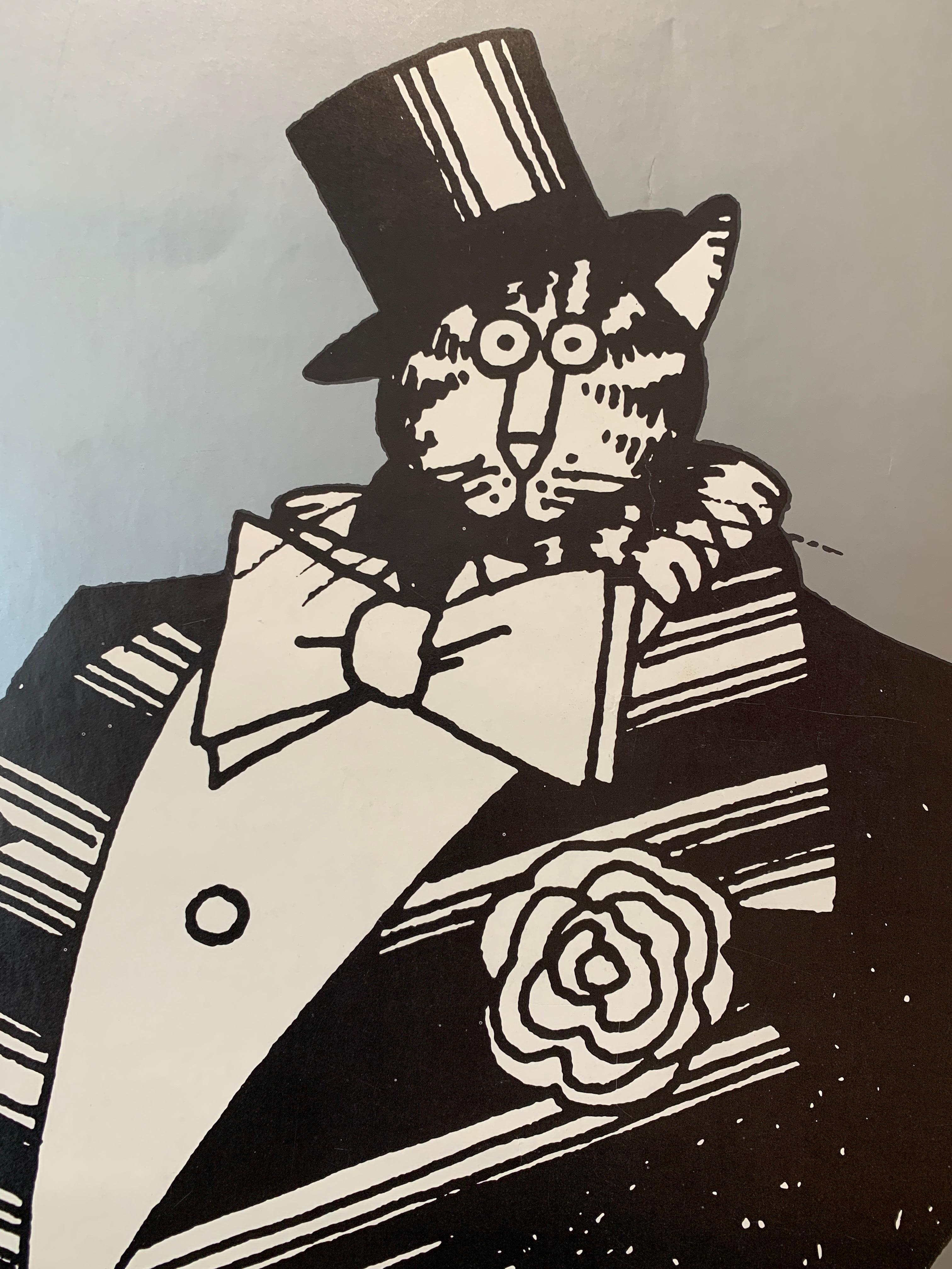 „High Class Cat“, Original-Vintage-Poster von BK LIBAN, 1977 (Französisch) im Angebot