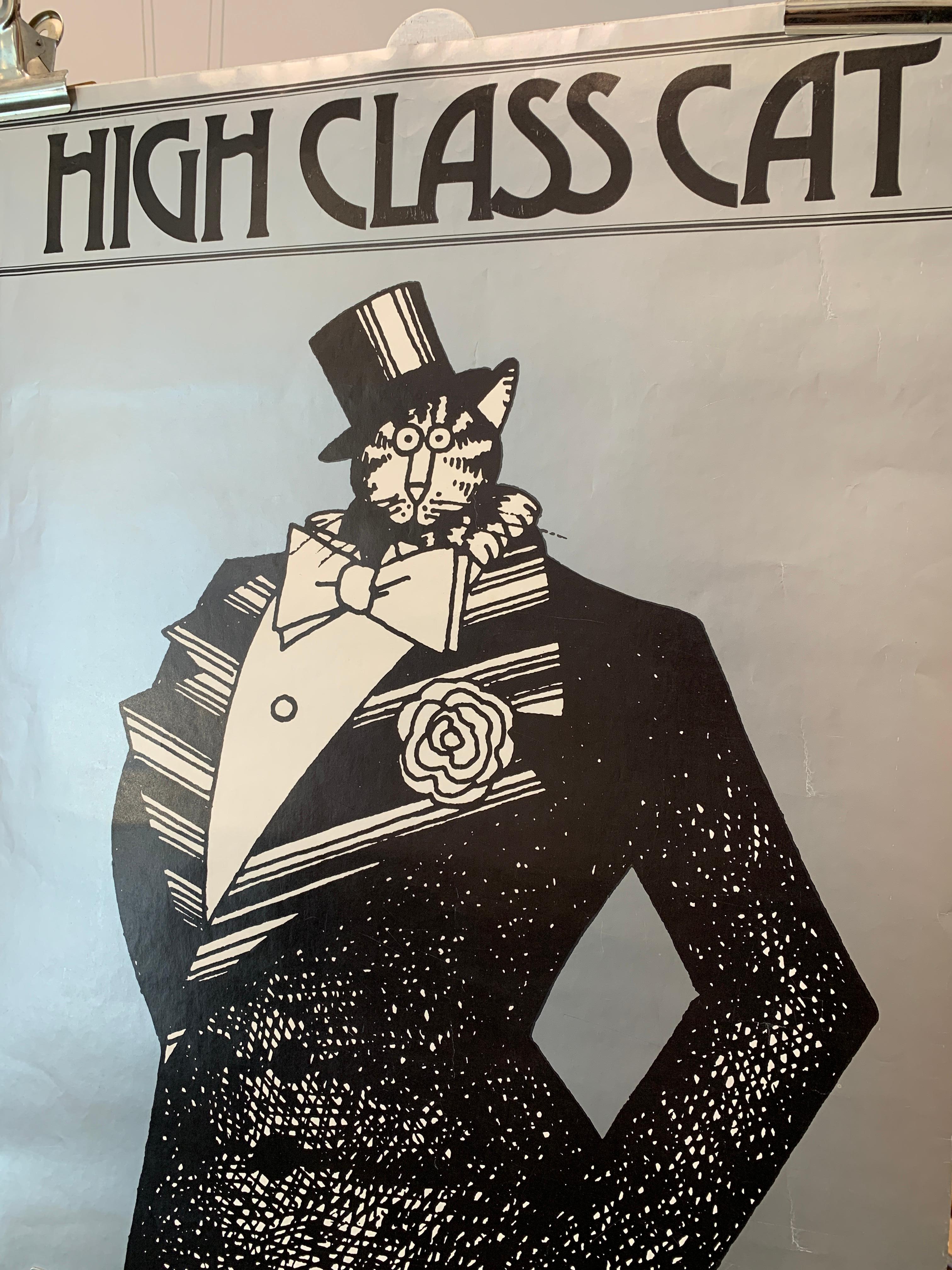 'High Class Cat', Poster originale d'epoca di BK LIBAN, 1977, New York In condizioni buone in vendita a Melbourne, Victoria