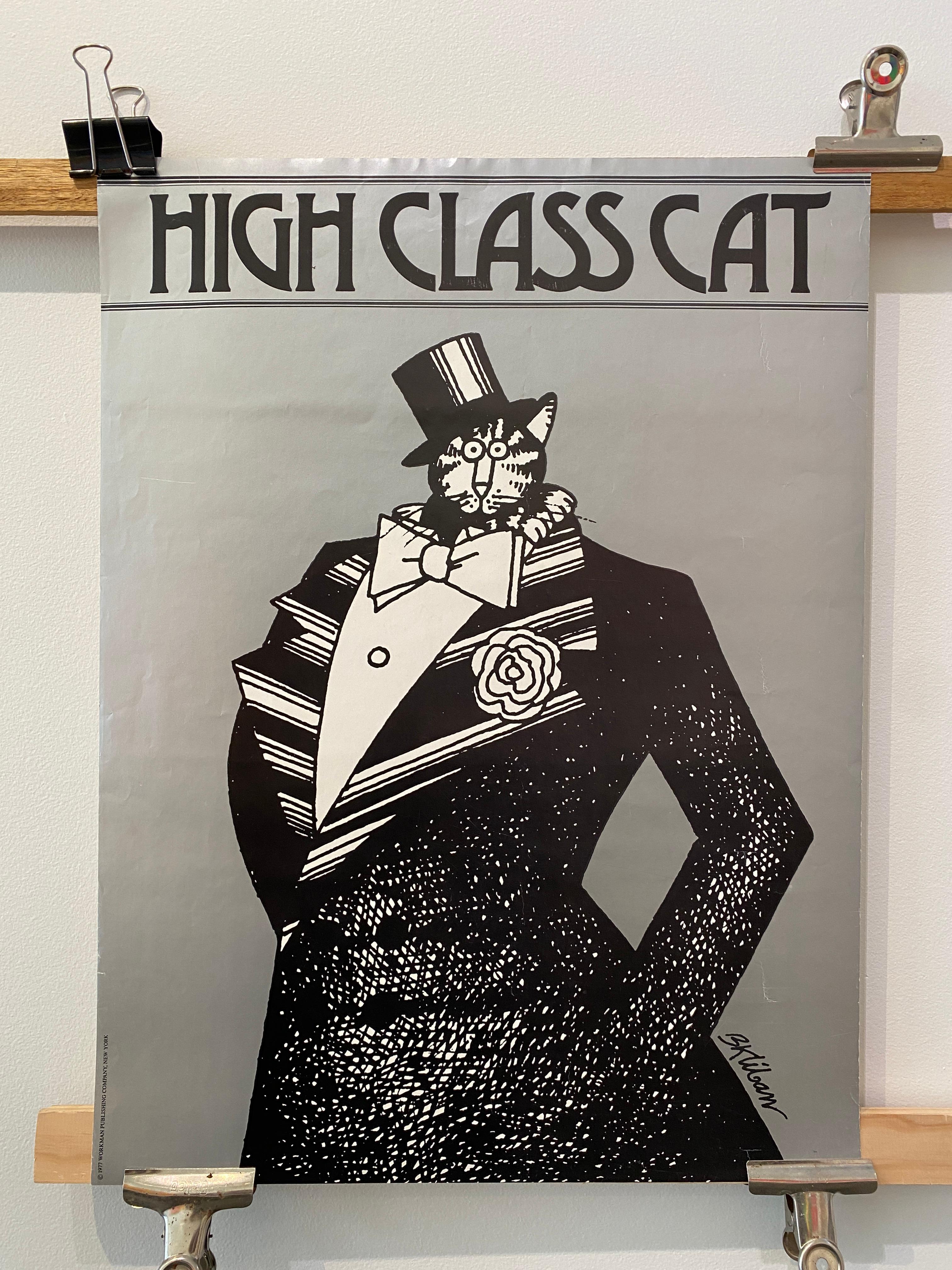Fine XX secolo 'High Class Cat', Poster originale d'epoca di BK LIBAN, 1977, New York in vendita
