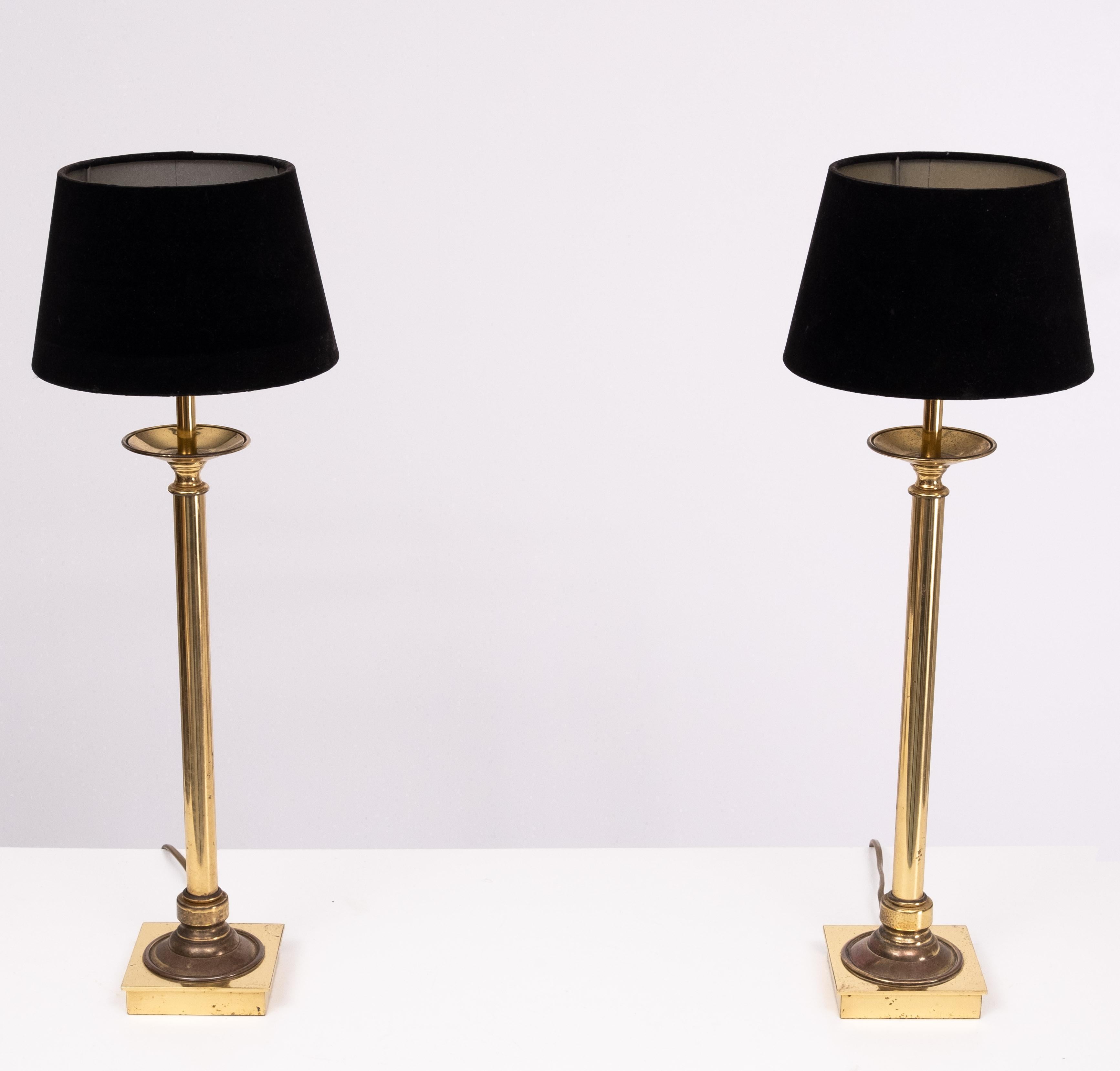High Classic Brass Table lamps  1970s Germany  In Good Condition For Sale In Den Haag, NL