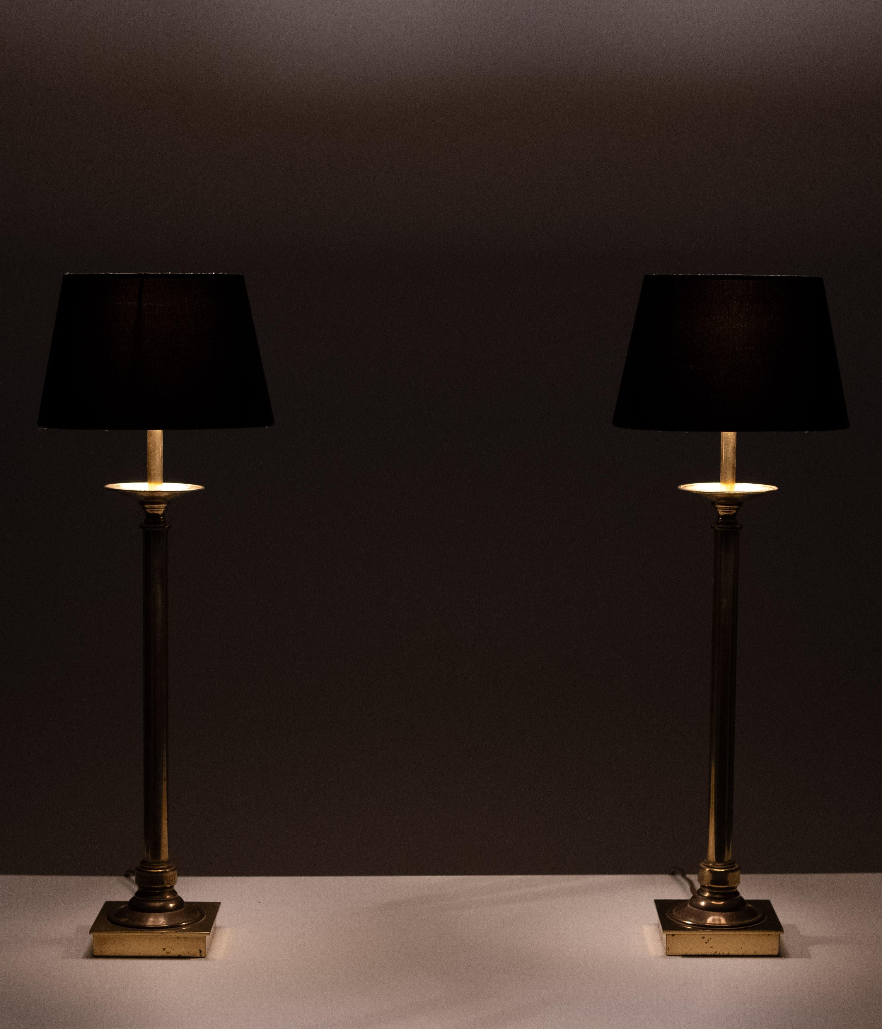 High Classic Brass Table lamps  1970s Germany  For Sale 2