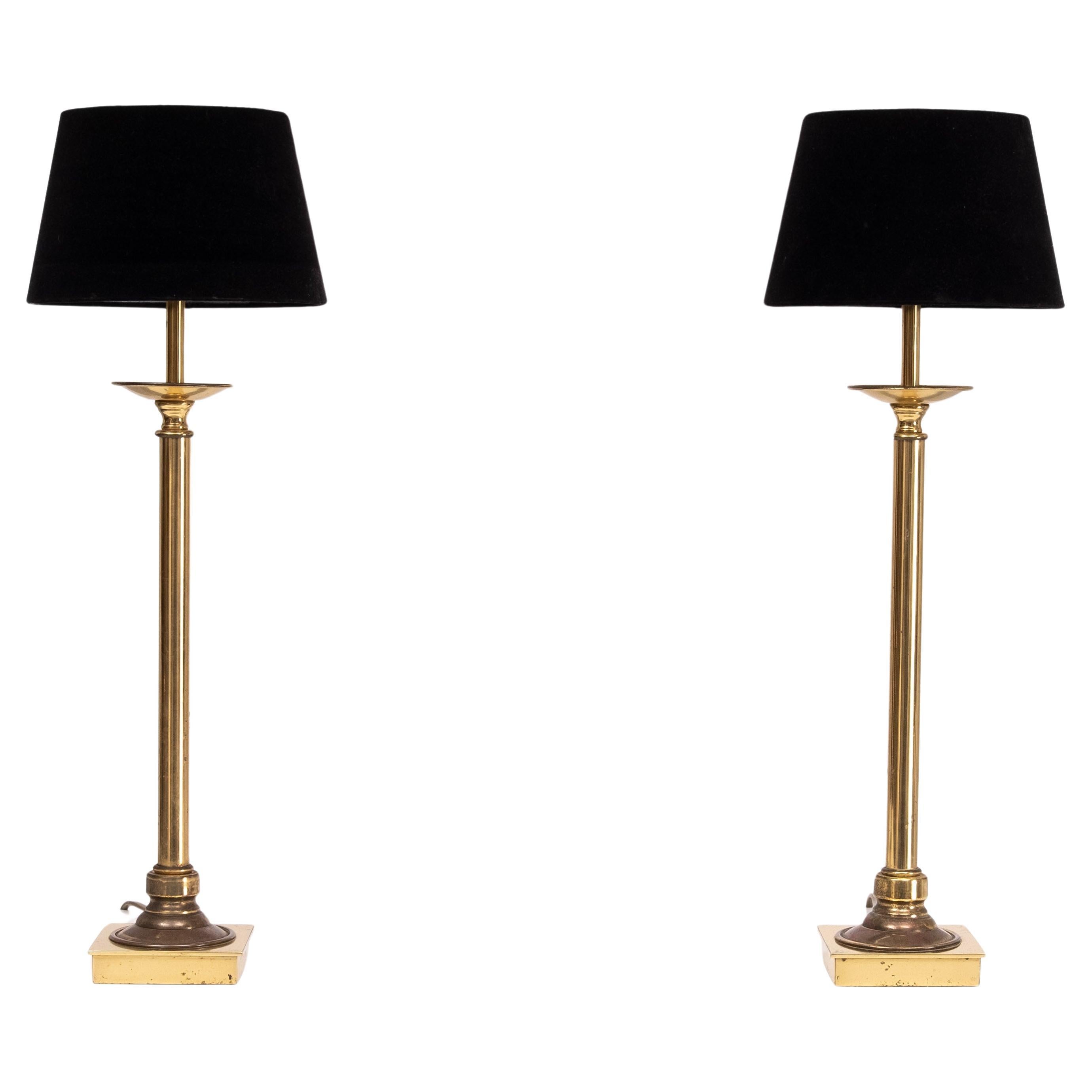 High Classic Brass Table lamps  1970s Germany  For Sale