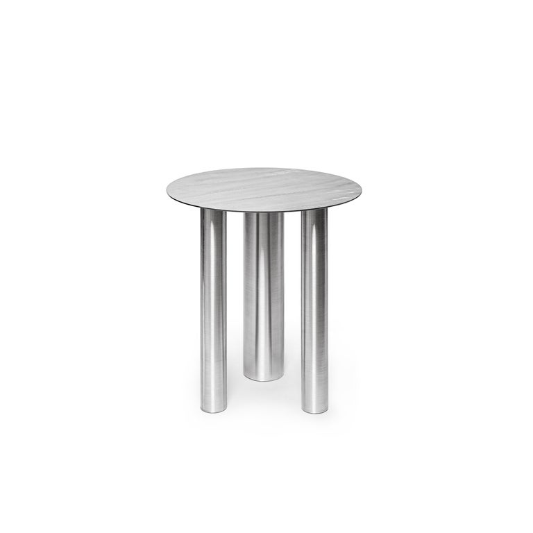 Contemporary High Coffee Table Brandt CS1 made of stainless steel by NOOM For Sale