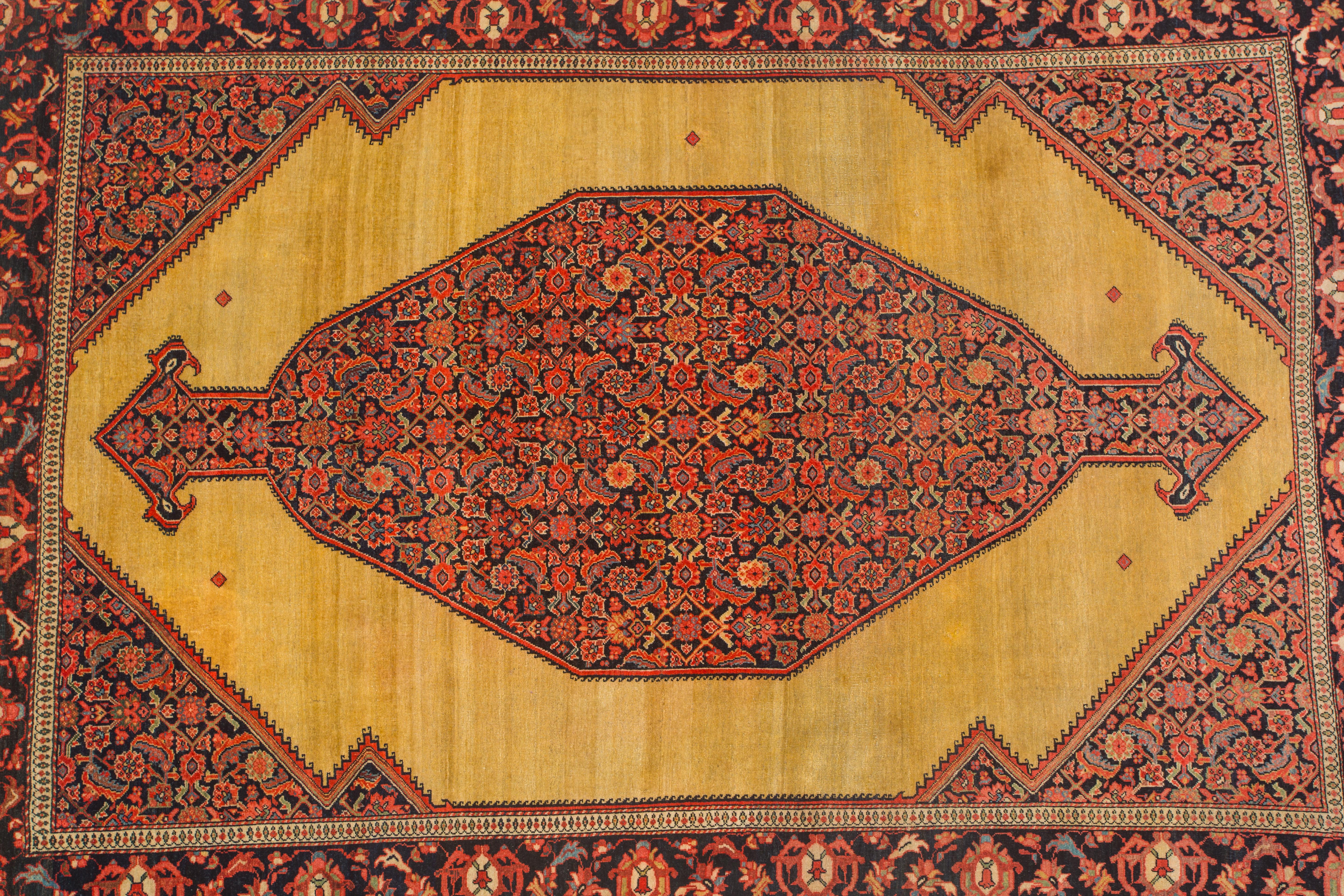 Ferahan Sarouk Museum Quality
MUSEUM QUALITY Ferahan Sarouk, third quarter 19th century 
6.6 x 4.5 feet 

From a USA collector

Ferahan Sarouk carpets produced around the wider Arak (formerly Sultanabad) area from about 1850-1910 earned a