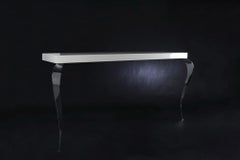 High Console Luigi with 2 Legs, Wood and Steel, Italy