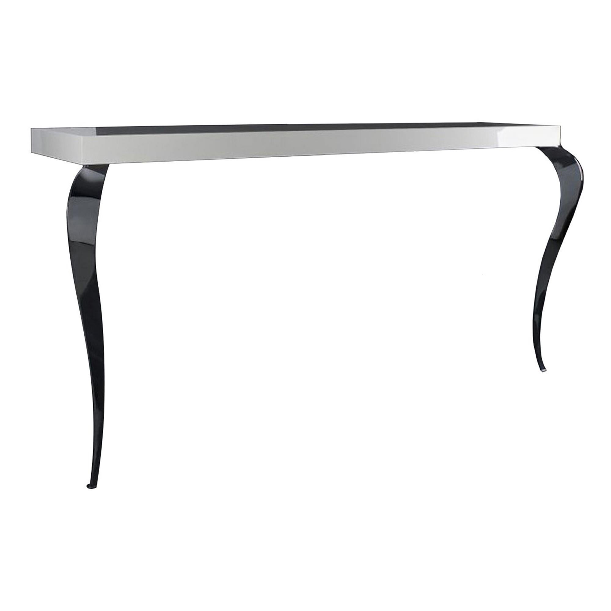 High Console Luigi with 2 Legs, Wood and Steel, Italy For Sale