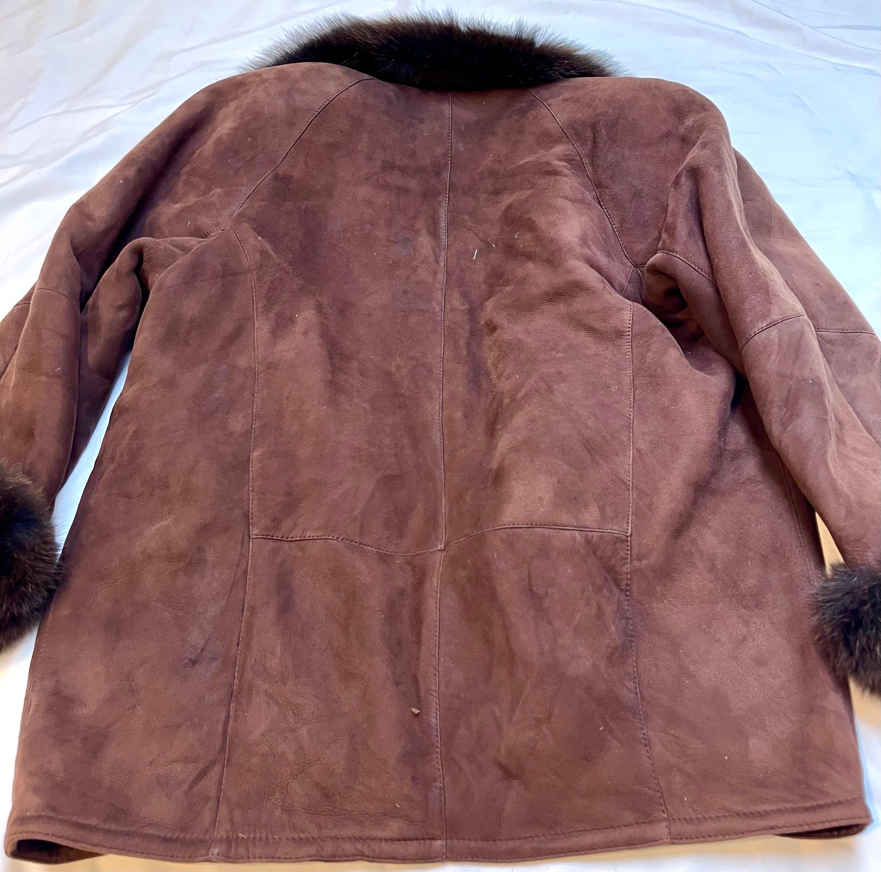brown sheepskin coat