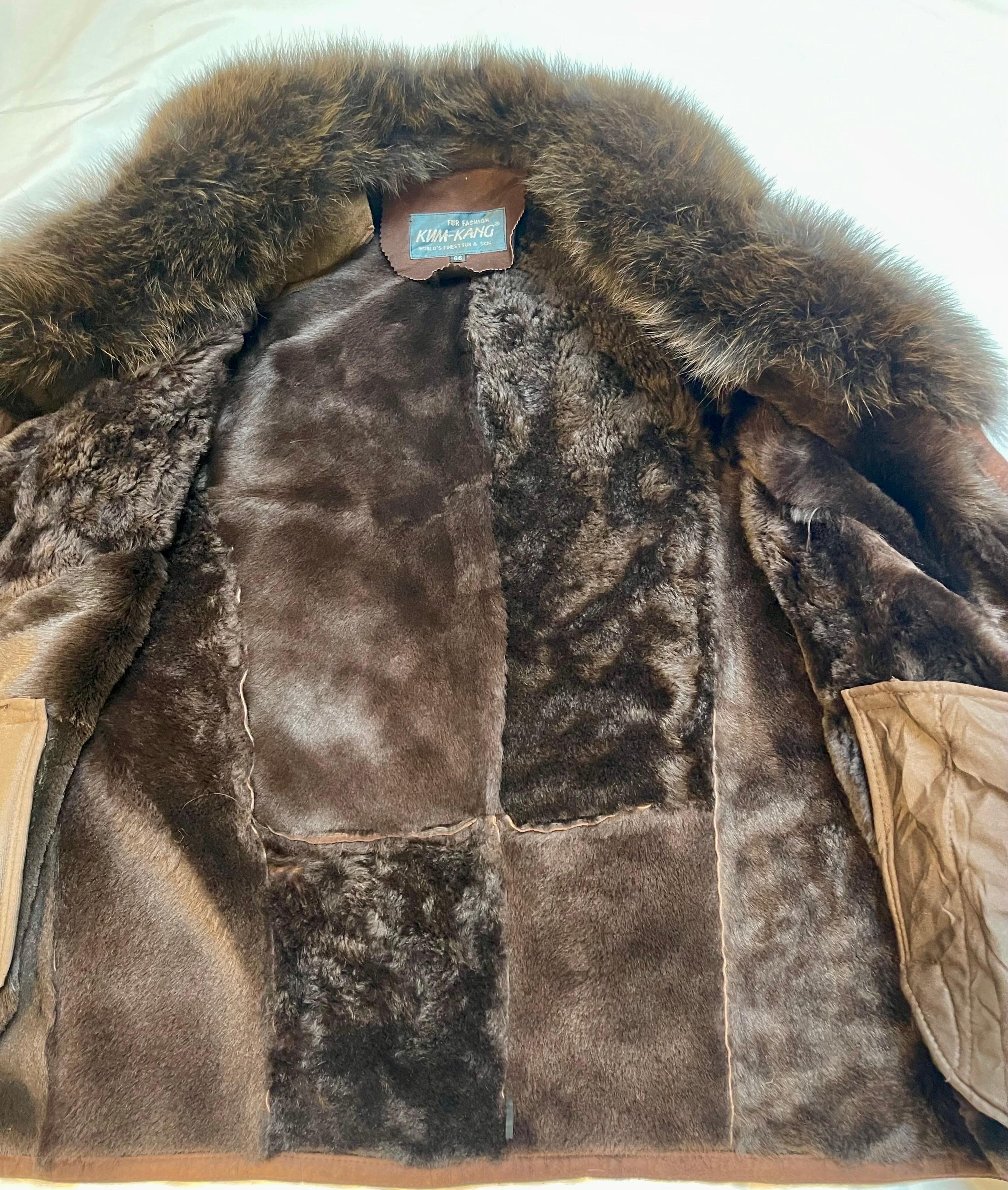  High Country Shearling Sheepskin Coat excellent Condition Real Fur Brown Color In Excellent Condition In New York, NY