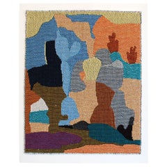 High Desert Landscape Woven Tapestry Wall Hanging Abstract Art