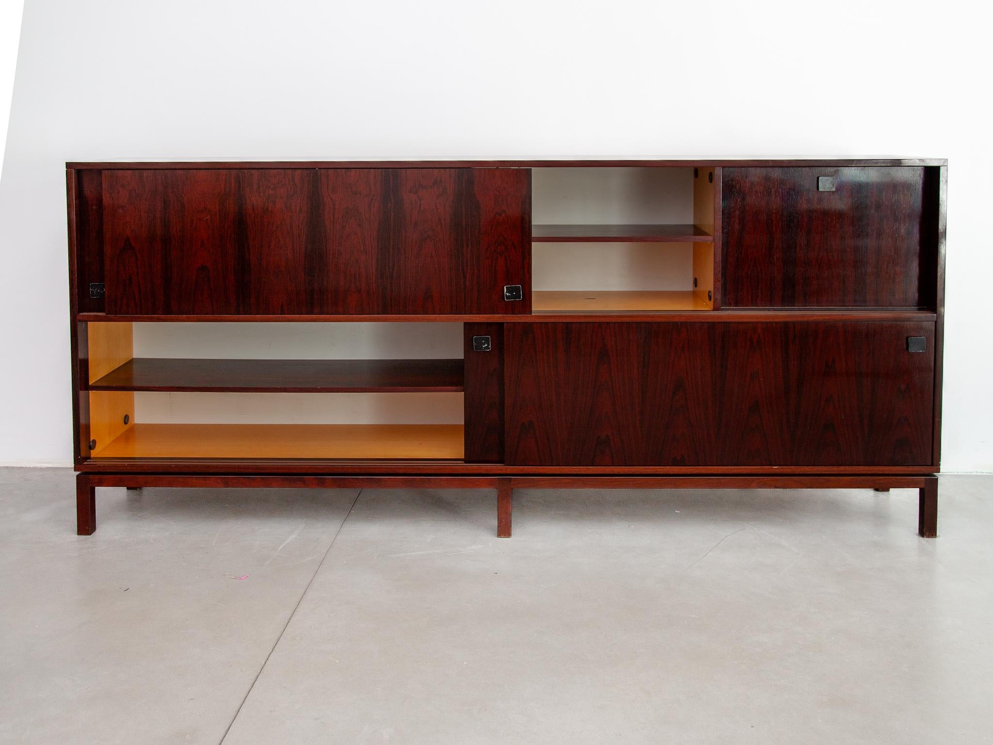 Mid-20th Century High Double Sideboard by Alfred Hendrickxs for Belform, Rare Find For Sale