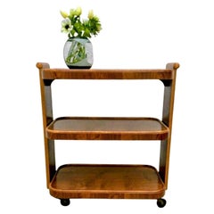 Hochwertiger Art Deco Stromlinienförmiger Getränkewagen für Hostessen, Englisch, um 1930