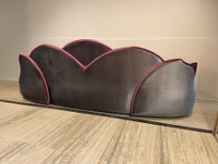 High End Contemporary Suede Flower Sofa, Lotus