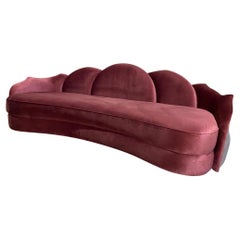 High End Contemporary Suede Flower Sofa, Lotus