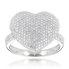 High End Diamond Heart Platinum 950 Ring