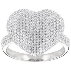 High End Diamond Heart Platinum 950 Ring