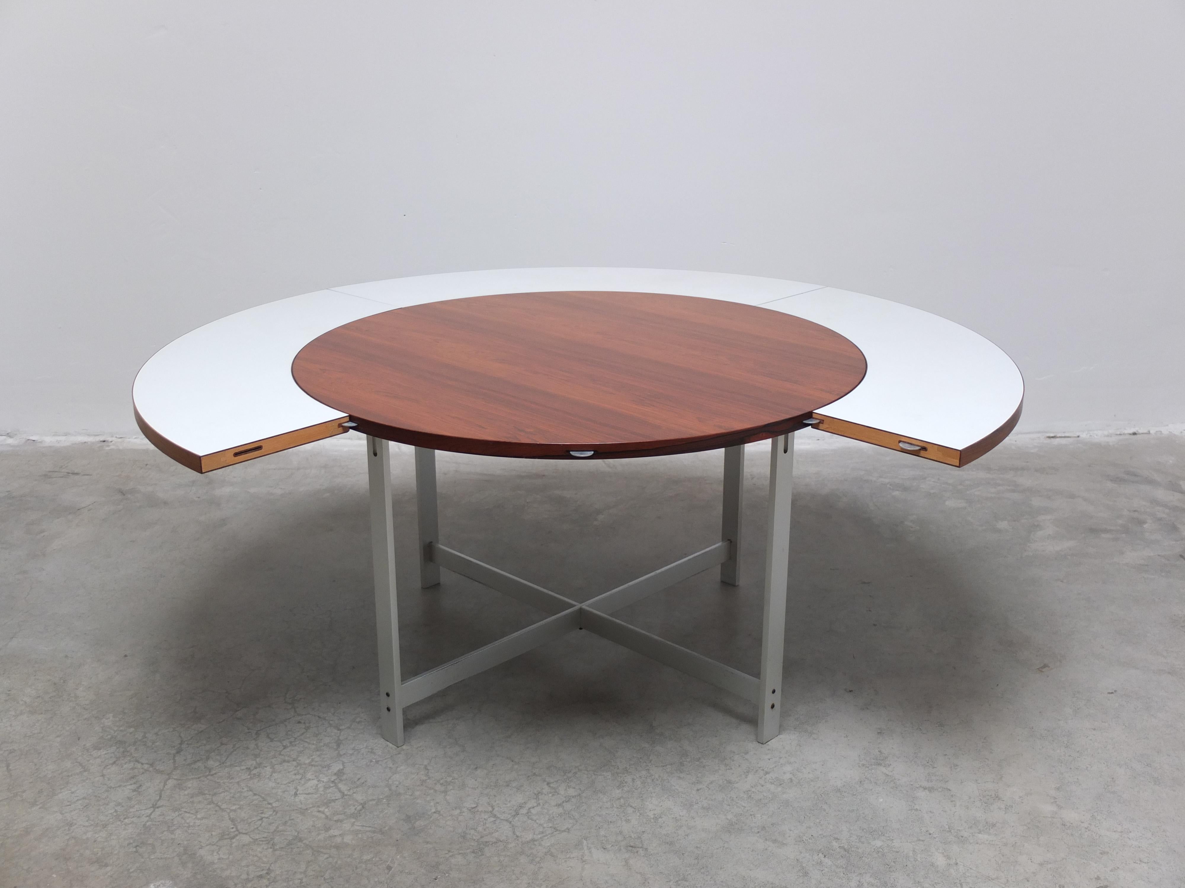 Aluminum High-End Extendable Dining Set by Jørgen Høj for Niels Vitsøe, 1962 For Sale