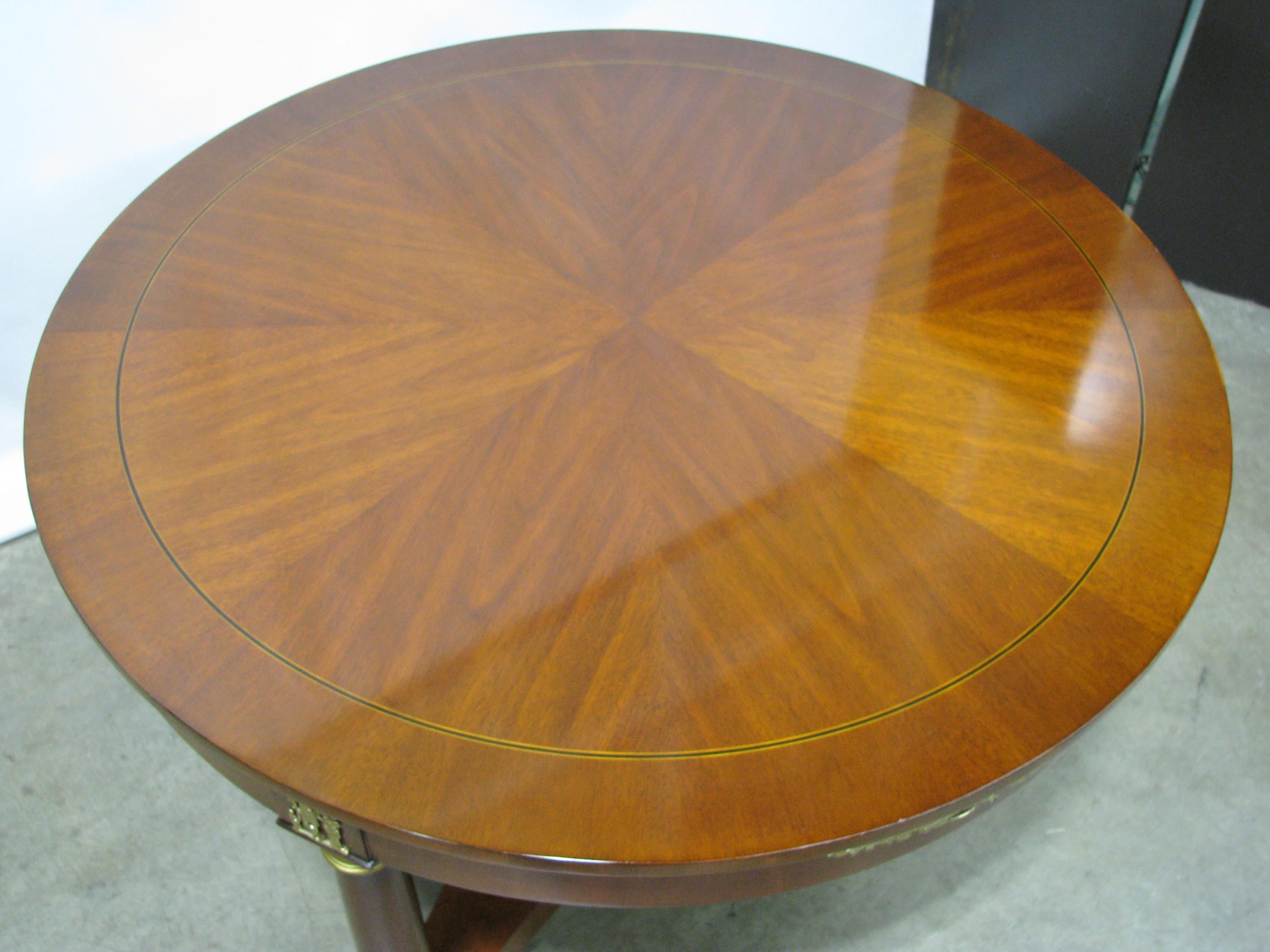 American High-End French Empire Style Mahogany Center Table, Neoclassic Mounts For Sale