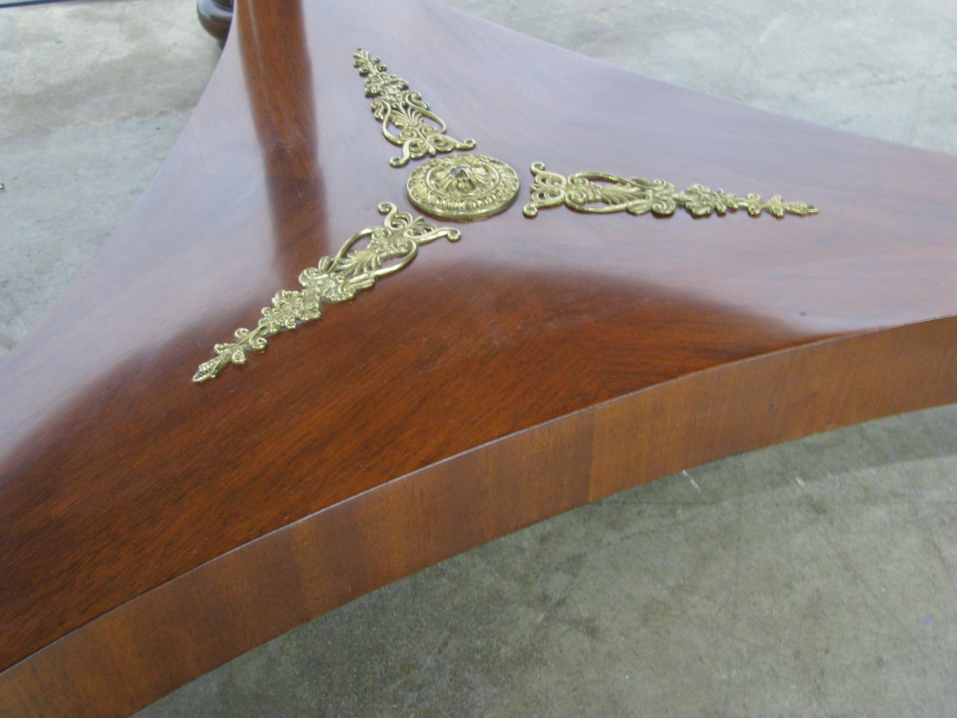 High-End French Empire Style Mahogany Center Table, Neoclassic Mounts For Sale 2