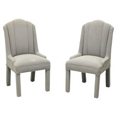 High-End Grey Channel Back Parsons Chairs - Pair A