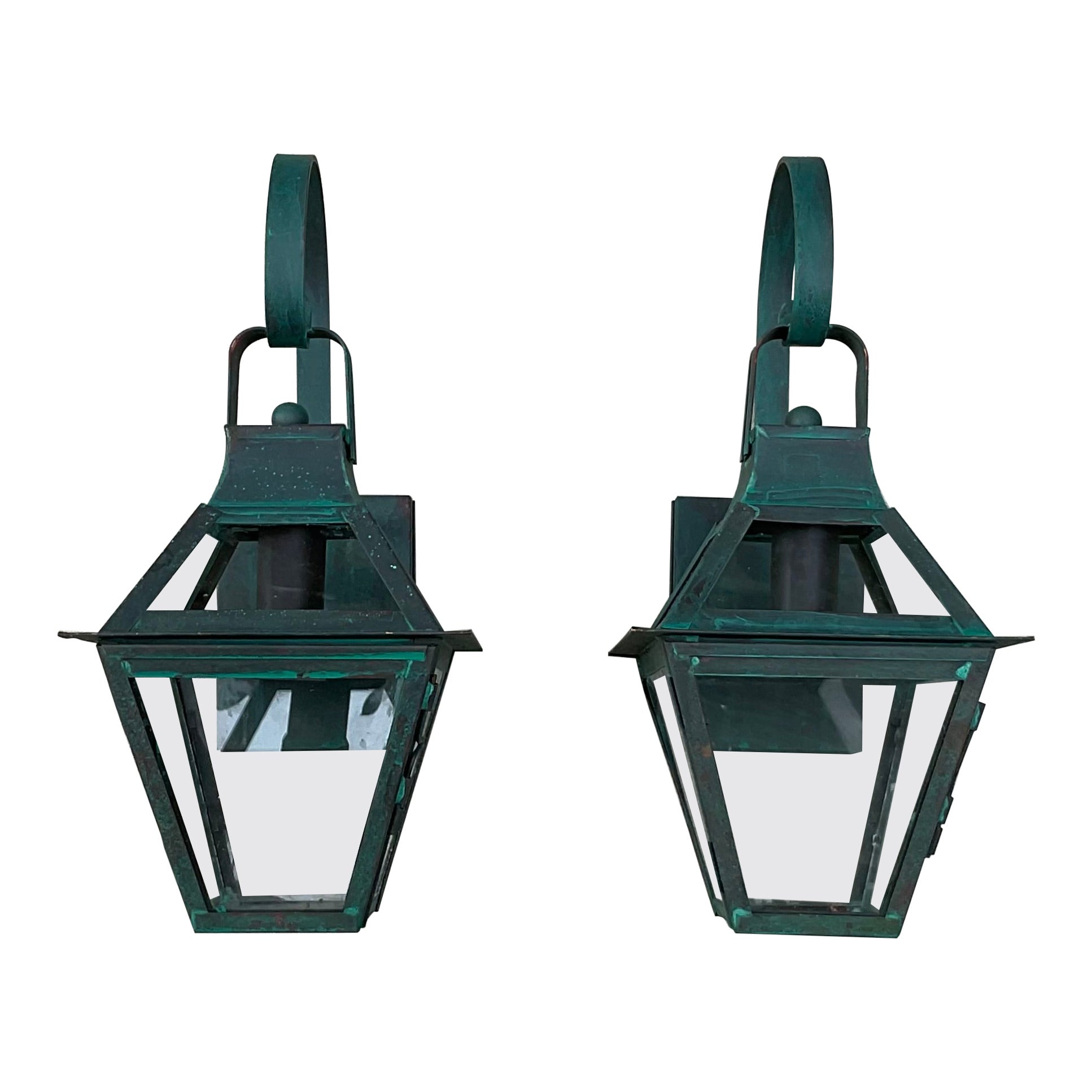 High-End Solid Copper Outdoor Lanterns Made in USA