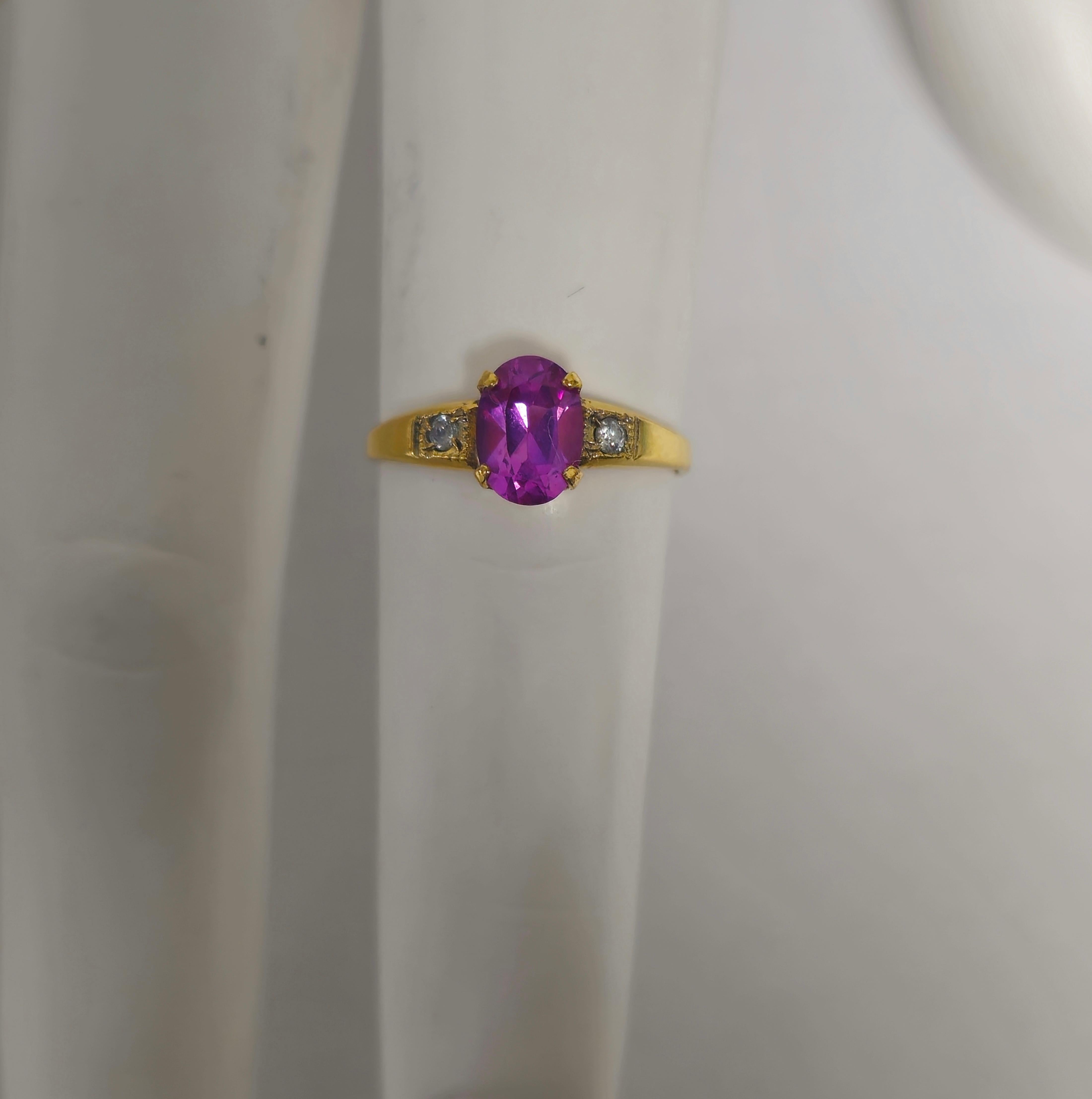 Oval Cut High End Solitaire Natural Pink Sapphire & Diamond Ring For Her For Sale