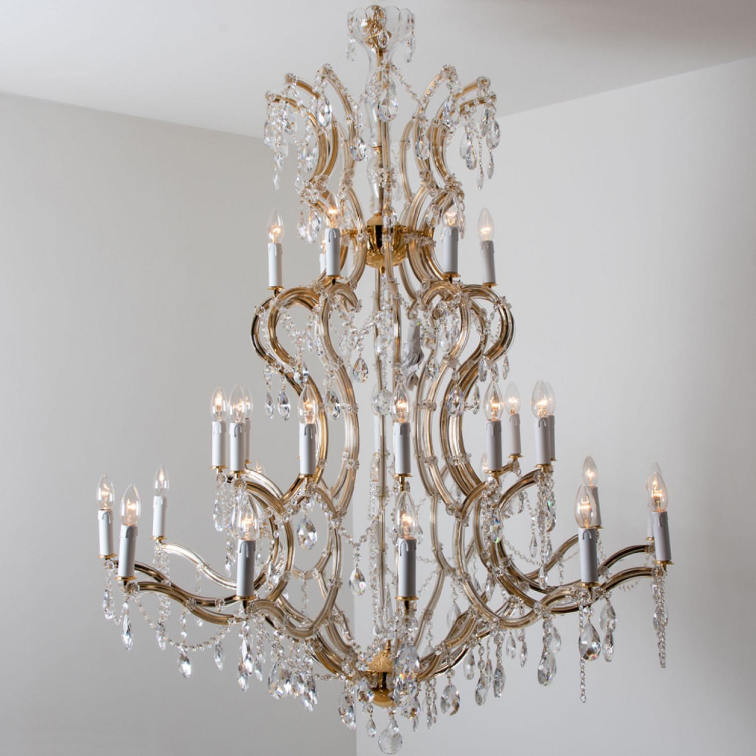 High-End XL Maria Theresa Gold Plated Swarovski Chandelier For Sale 3