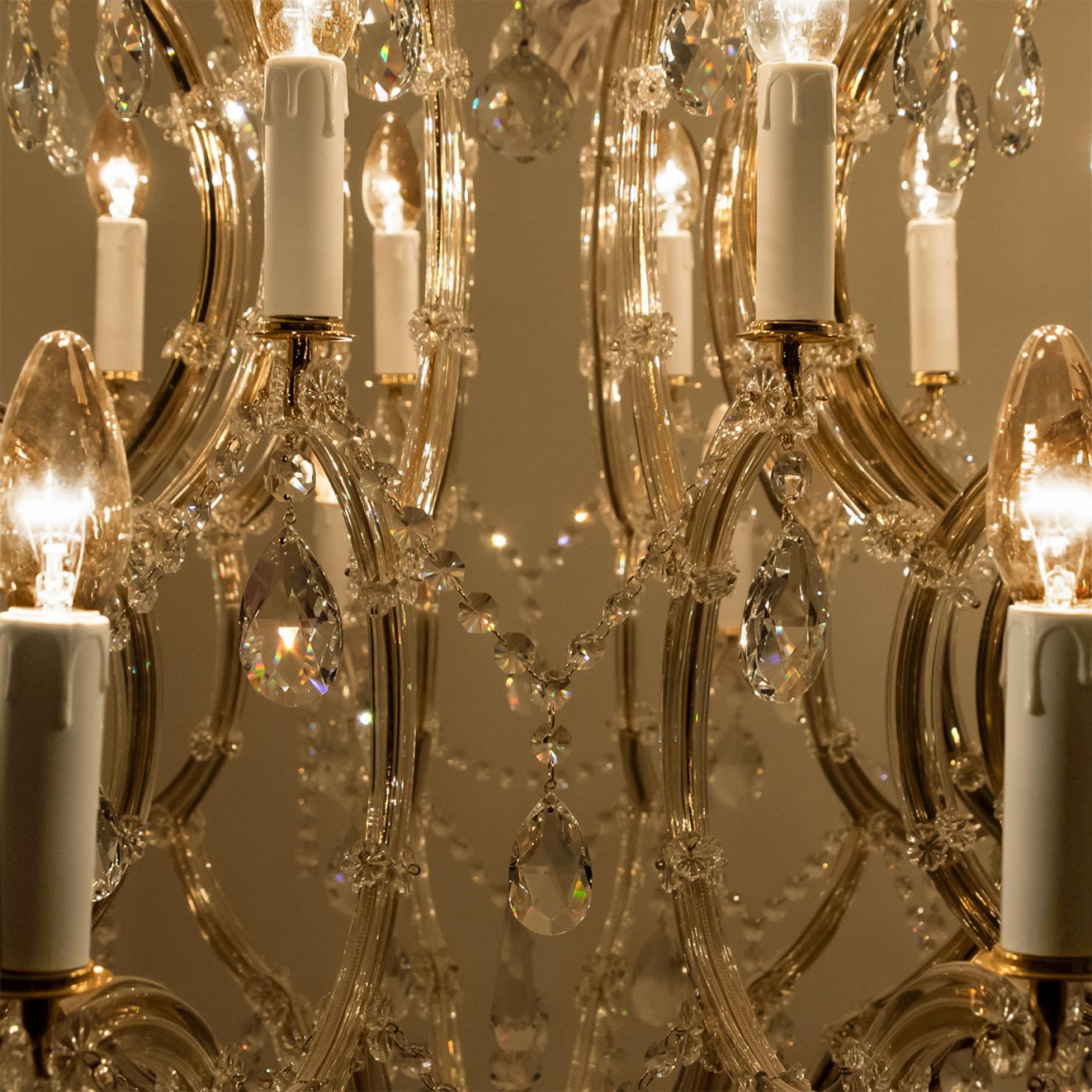 High-End XL Maria Theresa Gold Plated Swarovski Chandelier For Sale 5