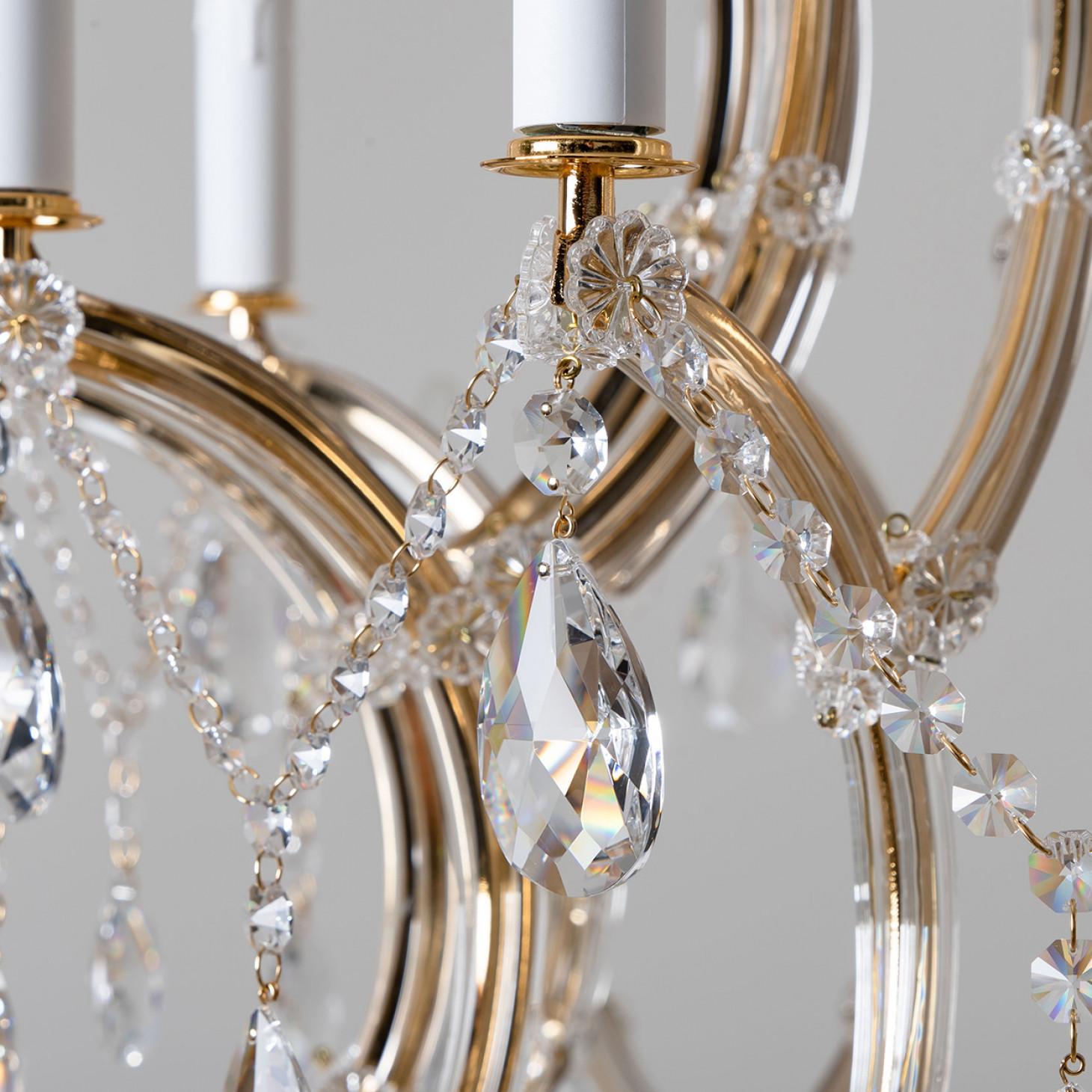 High-End XL Maria Theresa Gold Plated Swarovski Chandelier For Sale 6