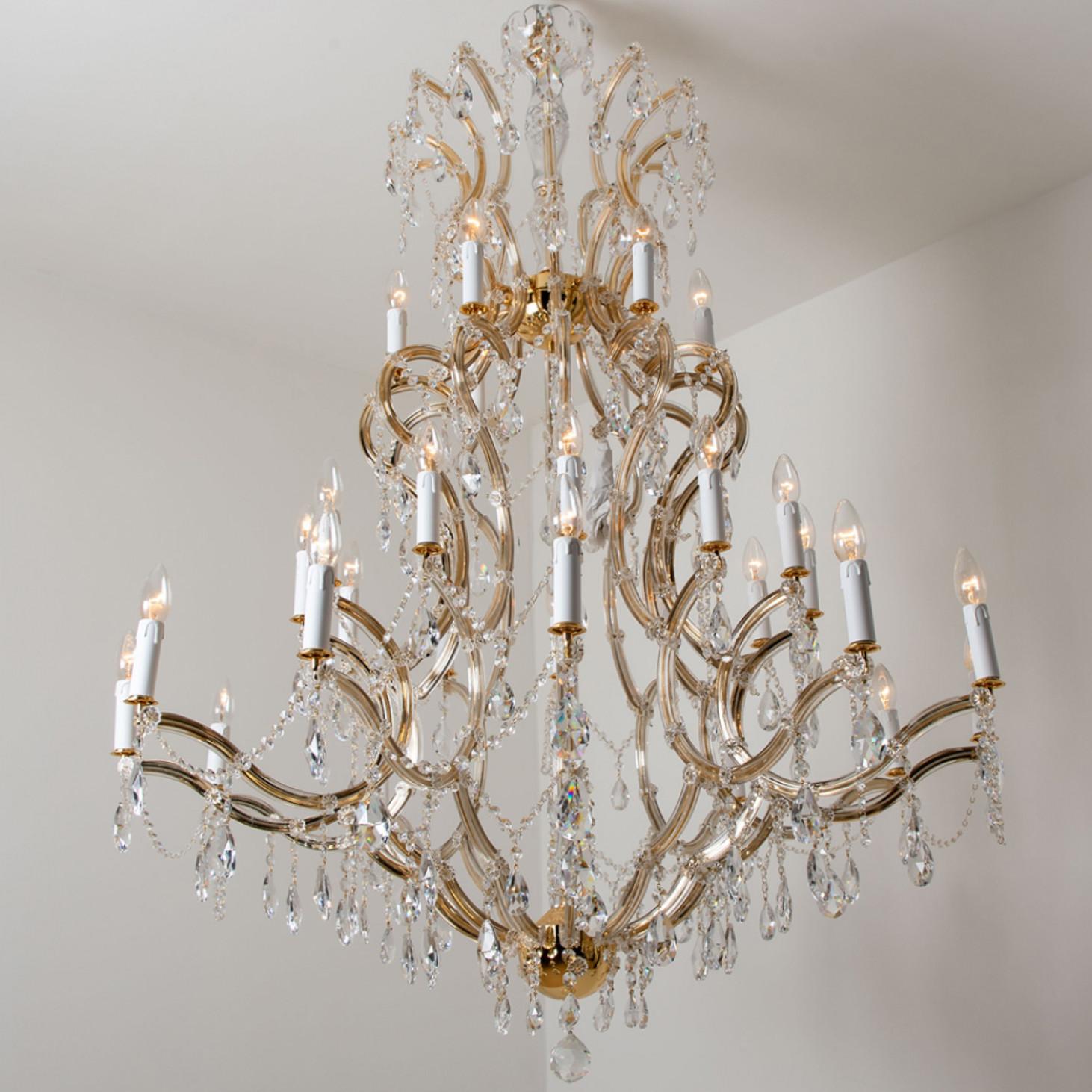 High-End XL Maria Theresa Gold Plated Swarovski Chandelier For Sale 7