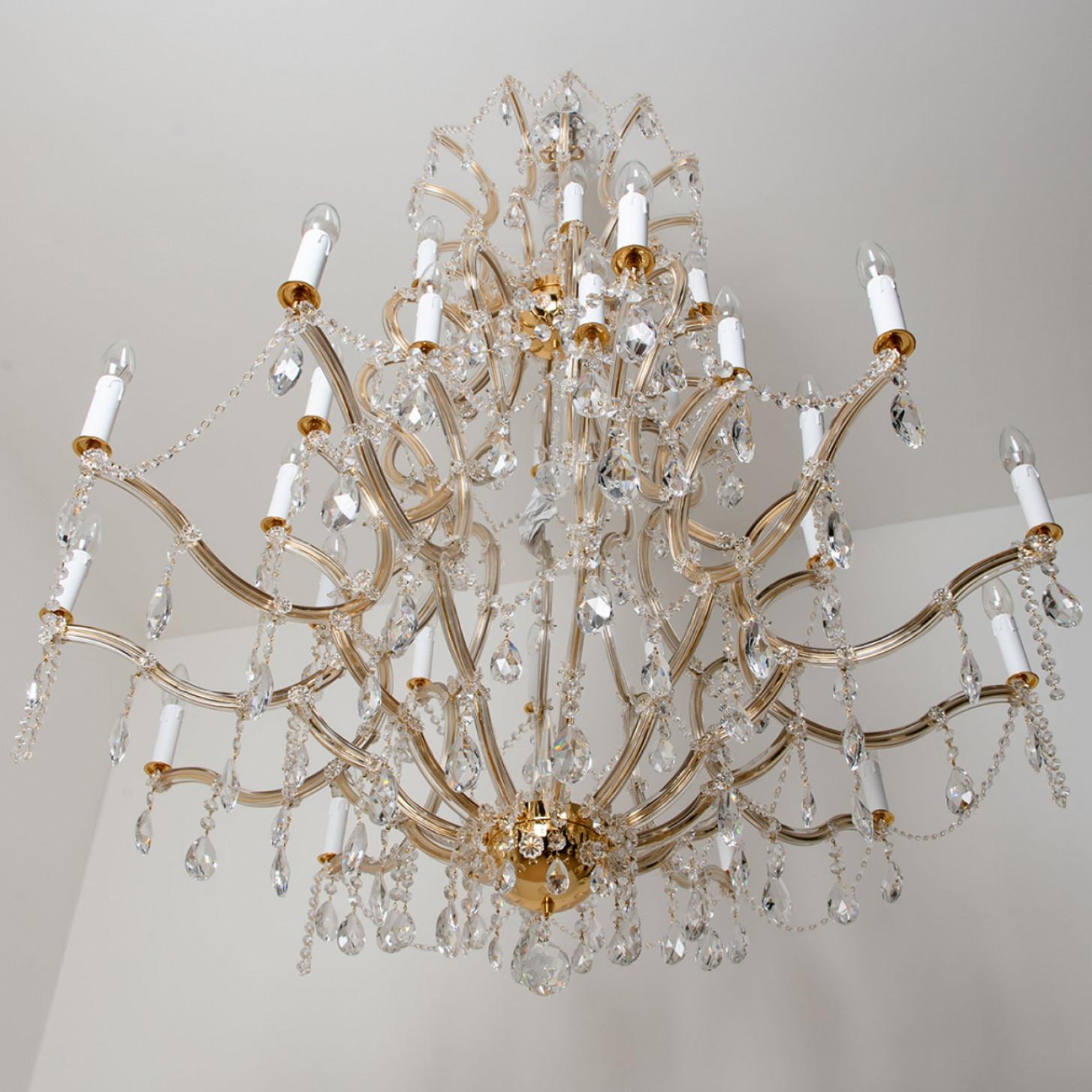 High-End XL Maria Theresa Gold Plated Swarovski Chandelier For Sale 8