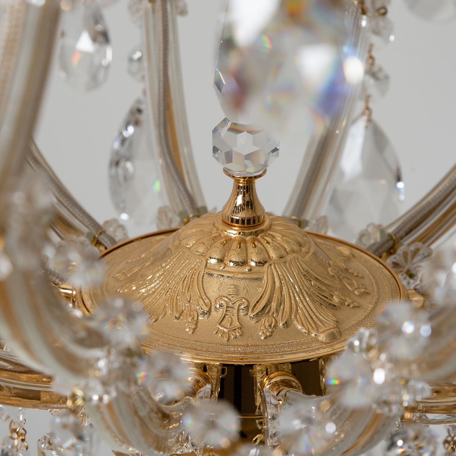 High-End XL Maria Theresa Gold Plated Swarovski Chandelier For Sale 10