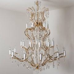 High-End XL Maria Theresa Gold Plated Swarovski Chandelier