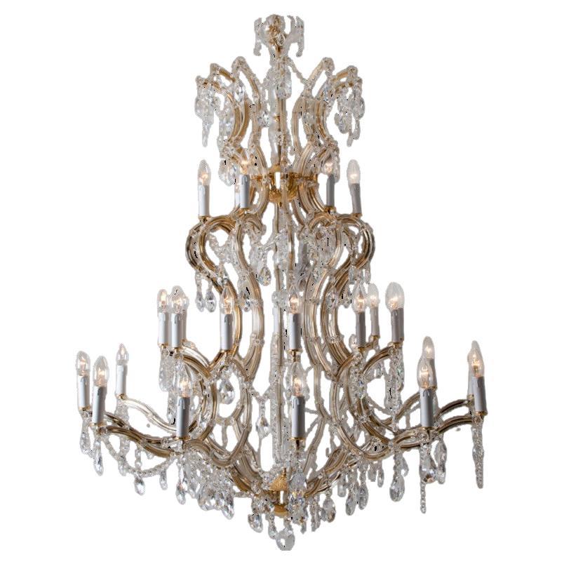 High-End XL Maria Theresa Gold Plated Swarovski Chandelier For Sale