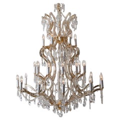 Used High-End XL Maria Theresa Gold Plated Swarovski Chandelier