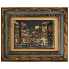 Vintage High Energy Cityscape Painting by Boris Vassiloff
