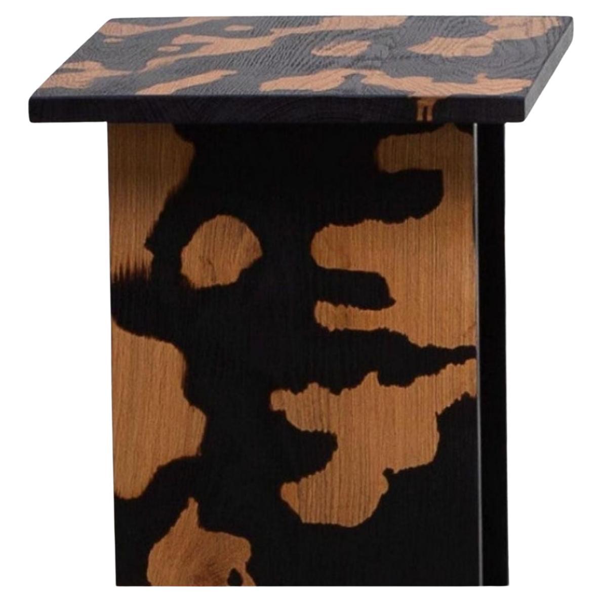 High Fire Oak Side Table by Daniel Elkayam For Sale