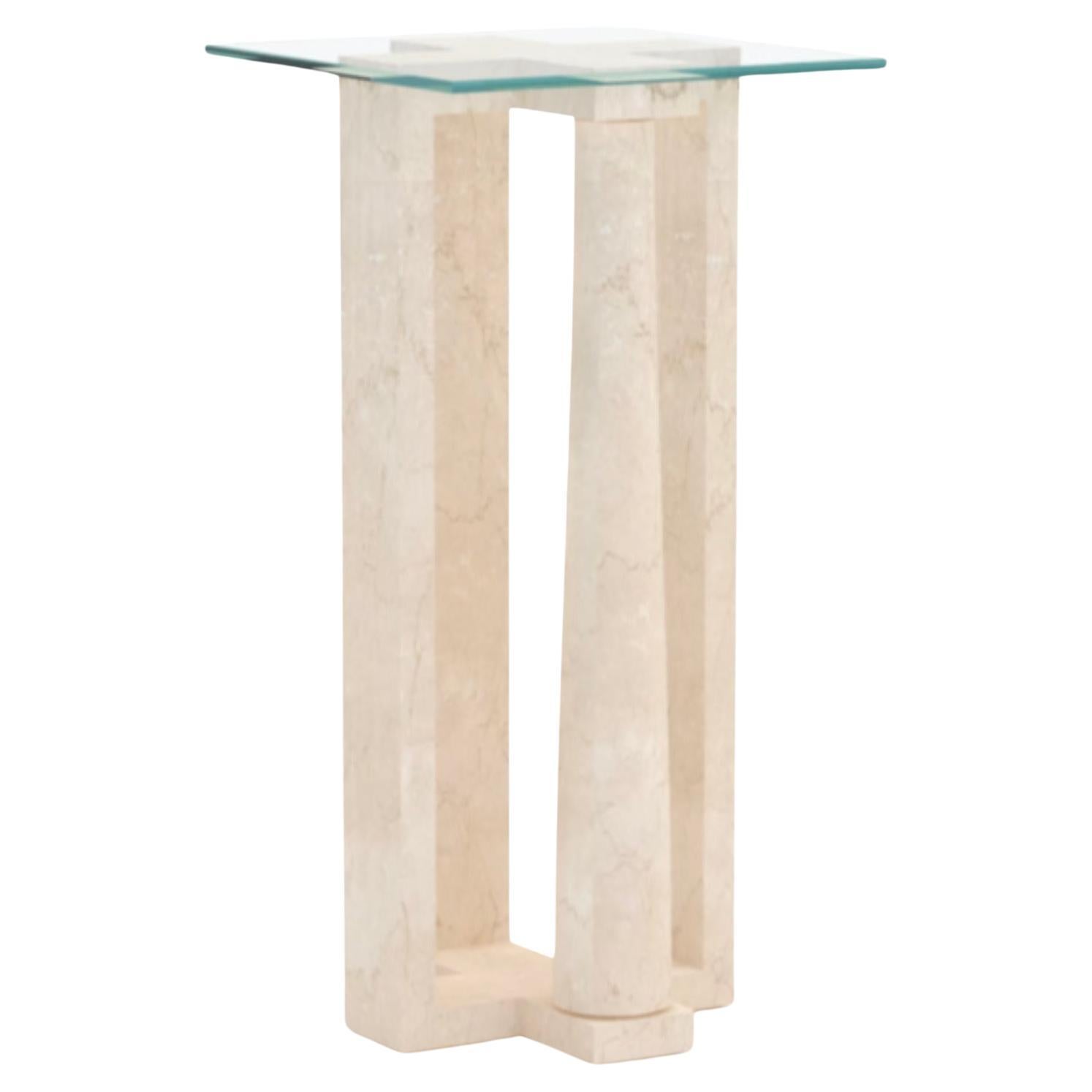 Table classique en marbre Bianco Perla par Luca Scacchetti