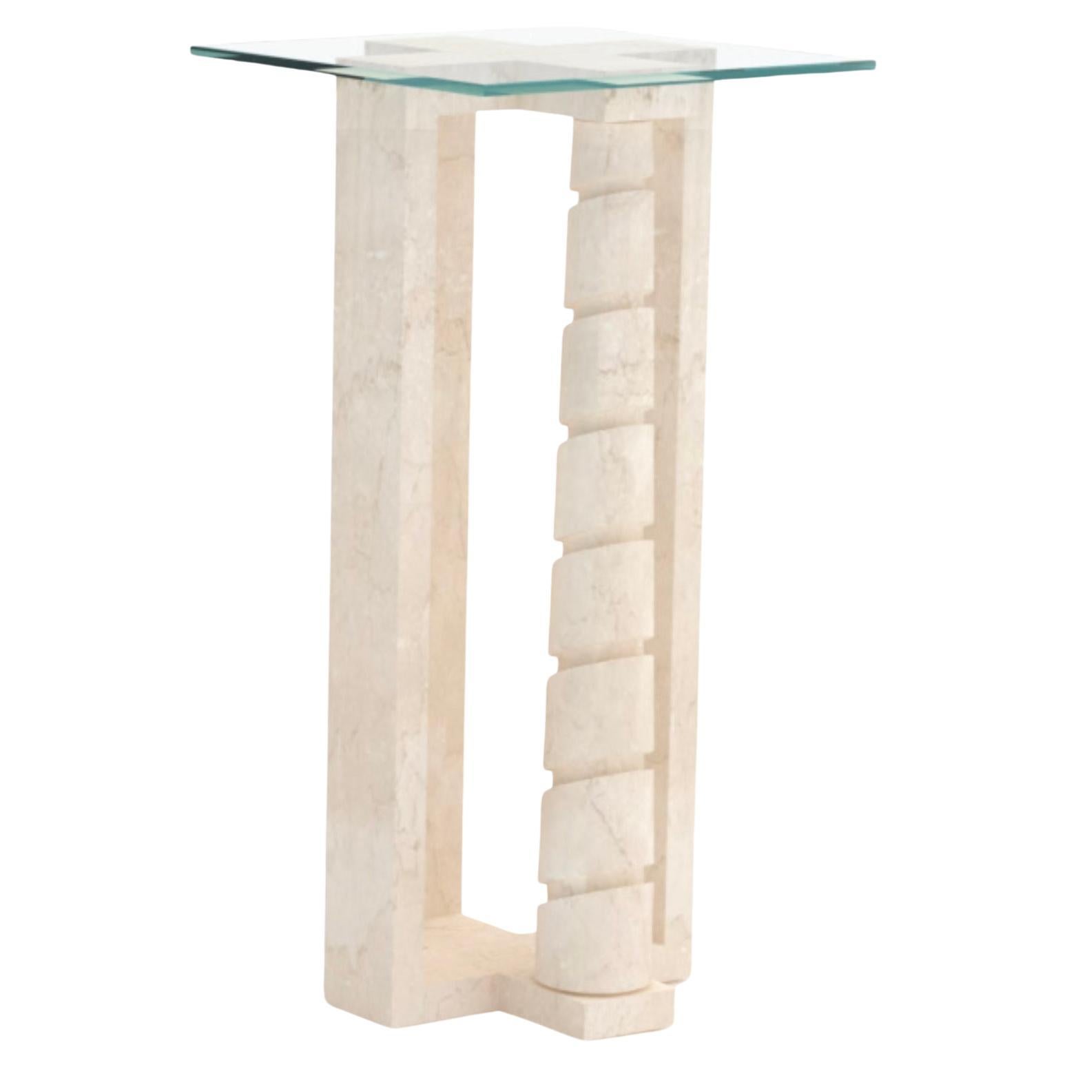 High Frame Two, Classical Bianco Perla Marble Table by Luca Scacchetti For Sale