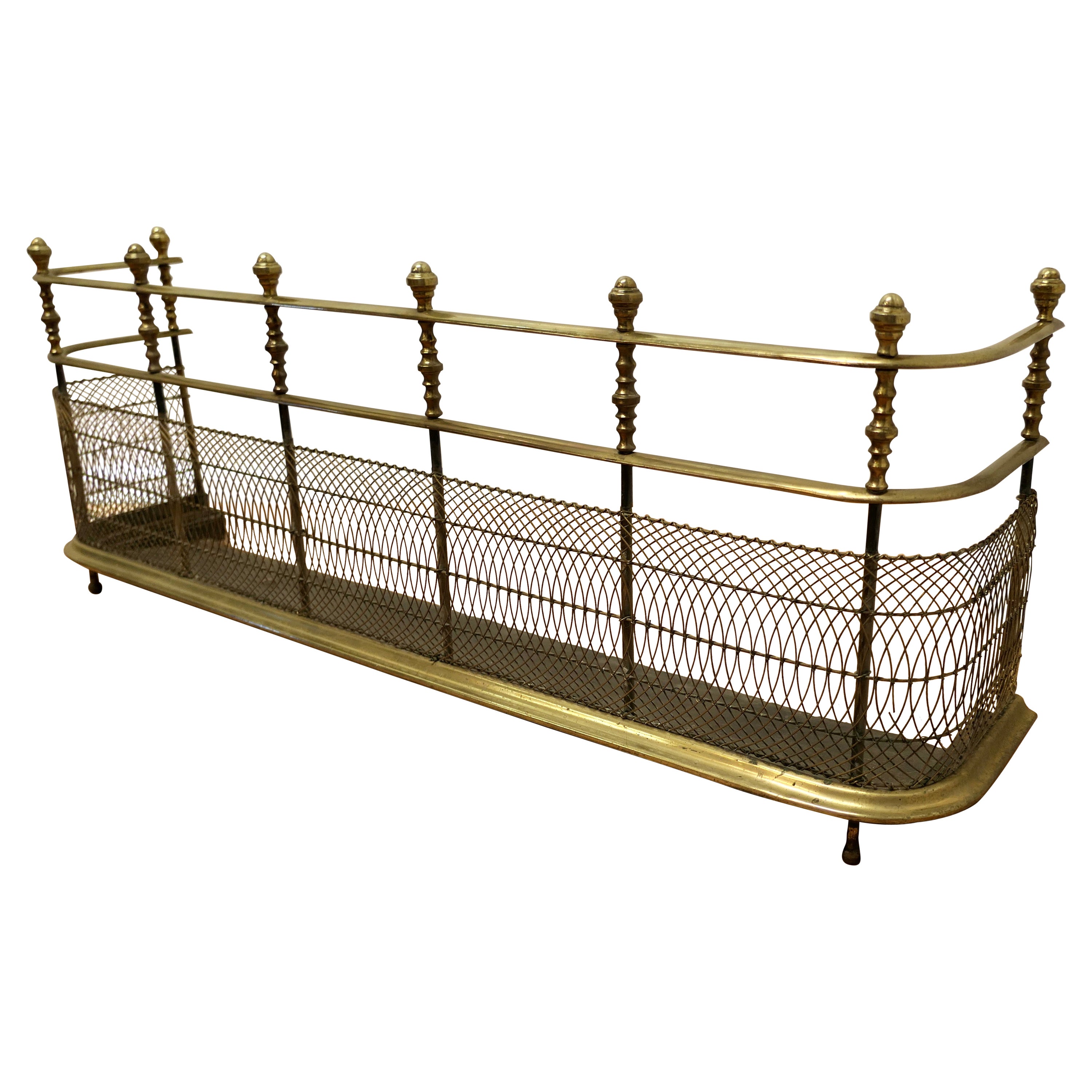High Georgian Brass Nursery Fire Guard Fender