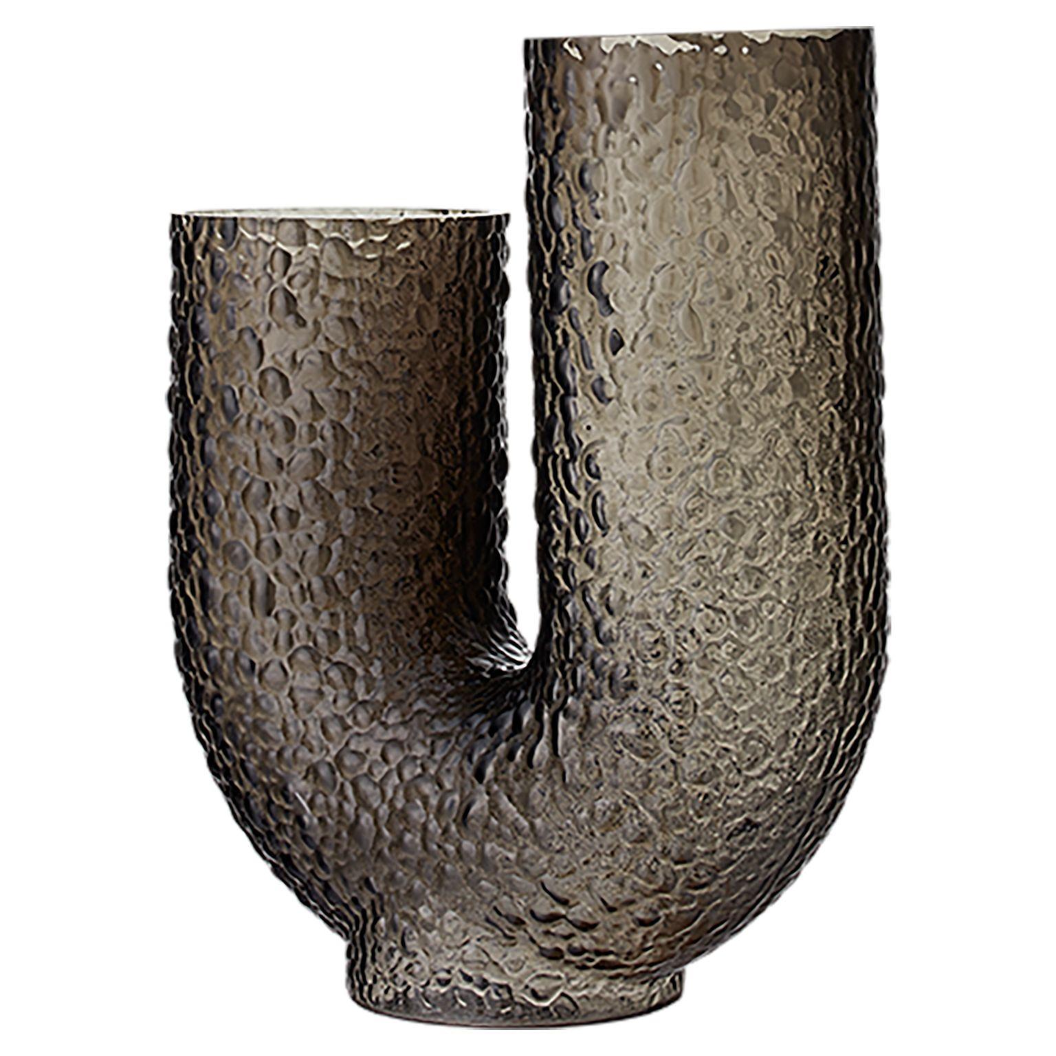Moderne Vase contemporain haut en verre en vente