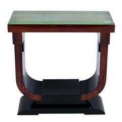 High Gloss Art Deco Console Table with Thick Saint-Gobain Glass Tabletop