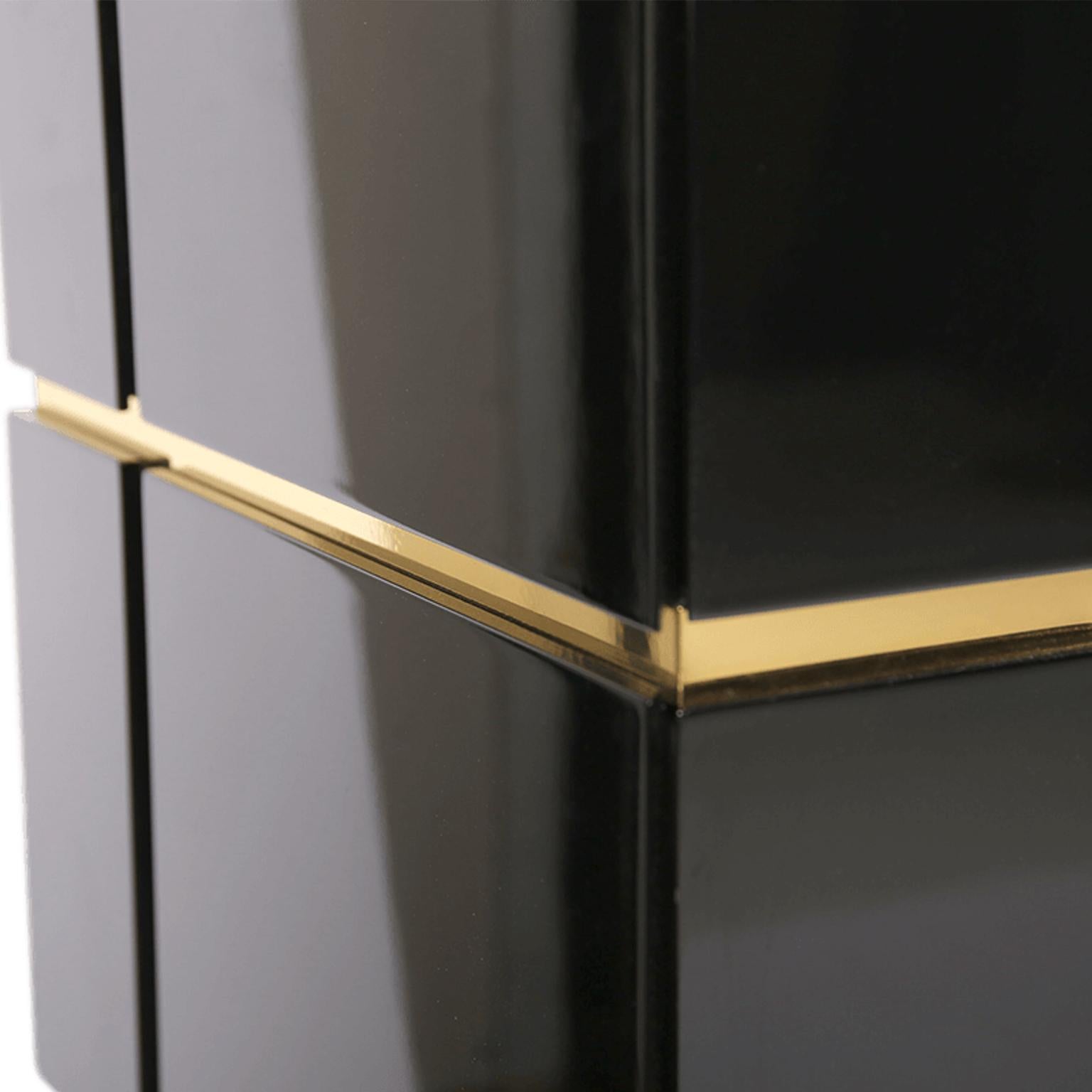 Contemporary Black, Gold, White, Brass Credenza Showroom Sample In Fair Condition In Riga, LV